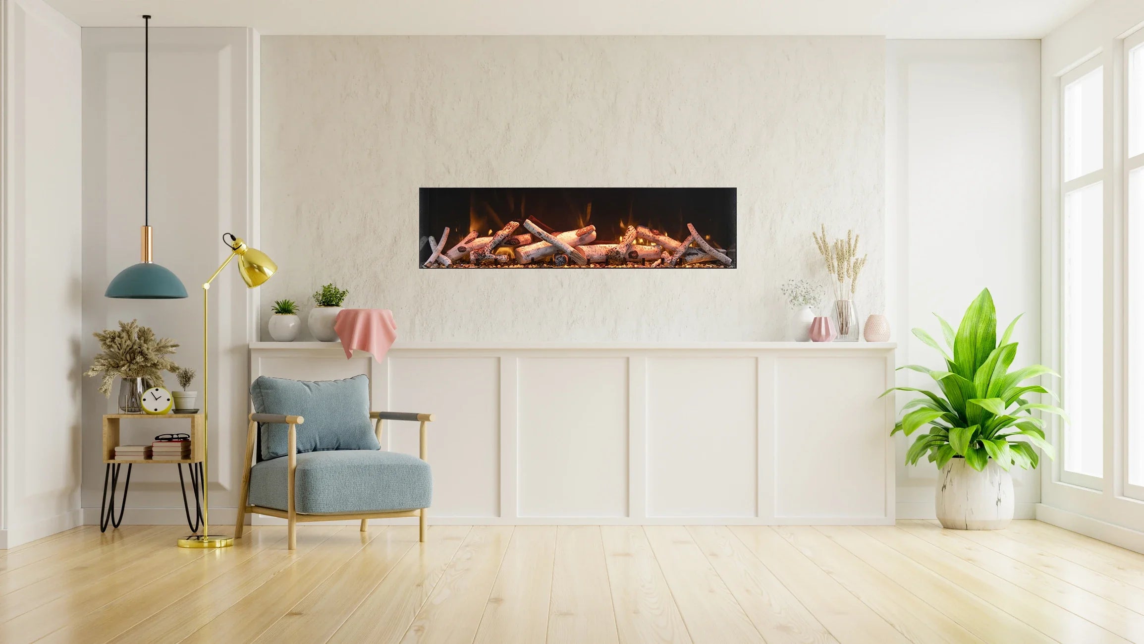 Remii 55 inch Steel Surround Deep Built-in linear Indoor Outdoor Electric Fireplace