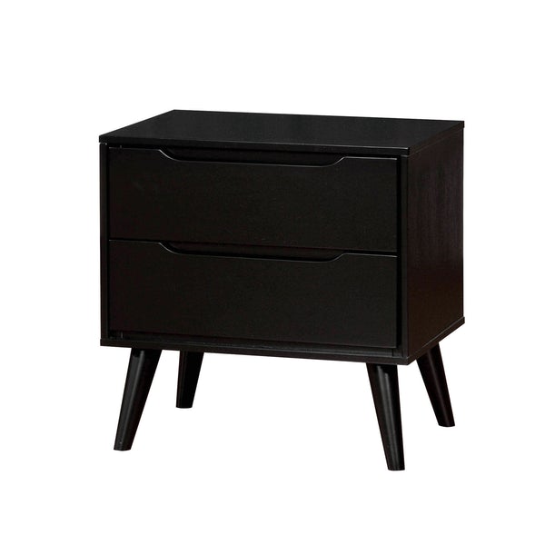 Lennart Mid-Century Modern Nightstand, Black