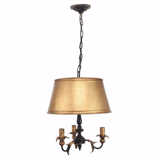Simply Elegant Metal Chandelier, Gold And Black