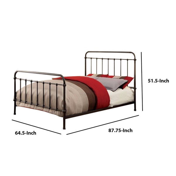 Benzara Metal Queen Size Platform Bed