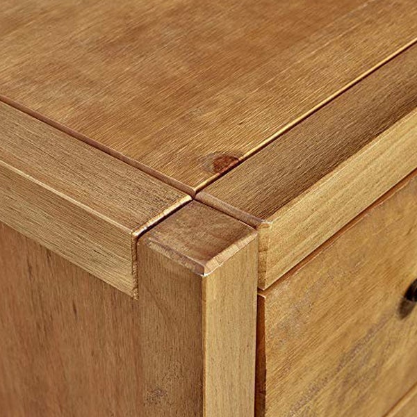 Transitional Style Wooden Dresser With Three Spacious Drawers, Brown - BM203367