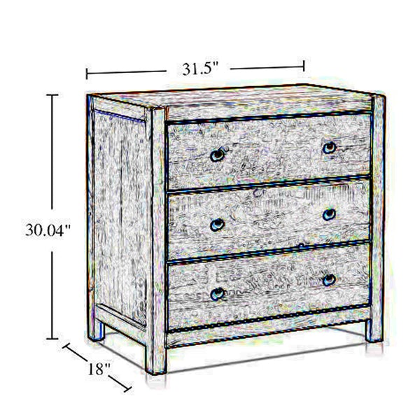 Transitional Style Wooden Dresser With Three Spacious Drawers, Brown - BM203367