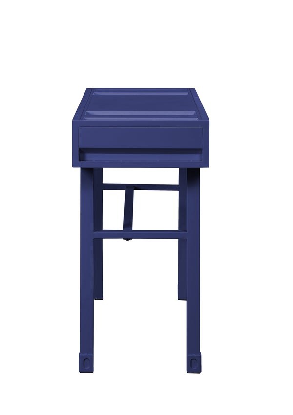 Industrial Style Metal And Wood 1 Drawer Vanity Desk, Blue - BM204624