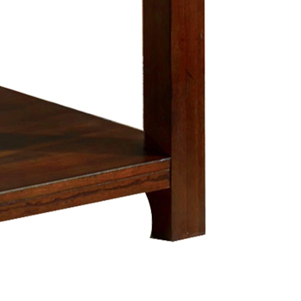 Traditional Coffee Table With Rectangular Top And Tapered Legs, Brown