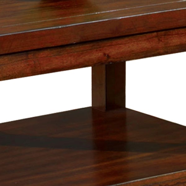 Traditional Coffee Table With Rectangular Top And Tapered Legs, Brown