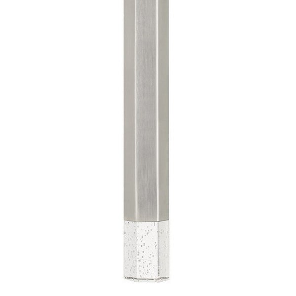 Hexagonal Metal Frame Single LED Light Pendant With Glass Diffuser, Gray - BM220651