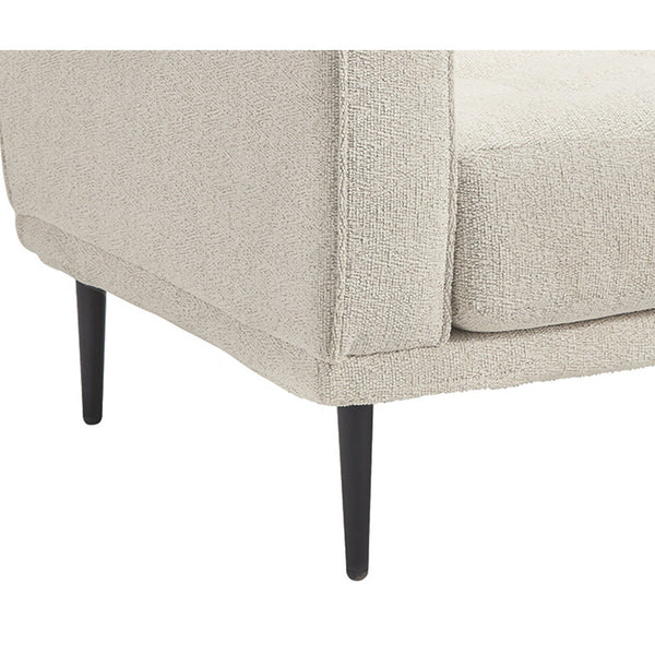 Fabric Chair With Track Style Arms And Sleek Metal Legs, Light Gray