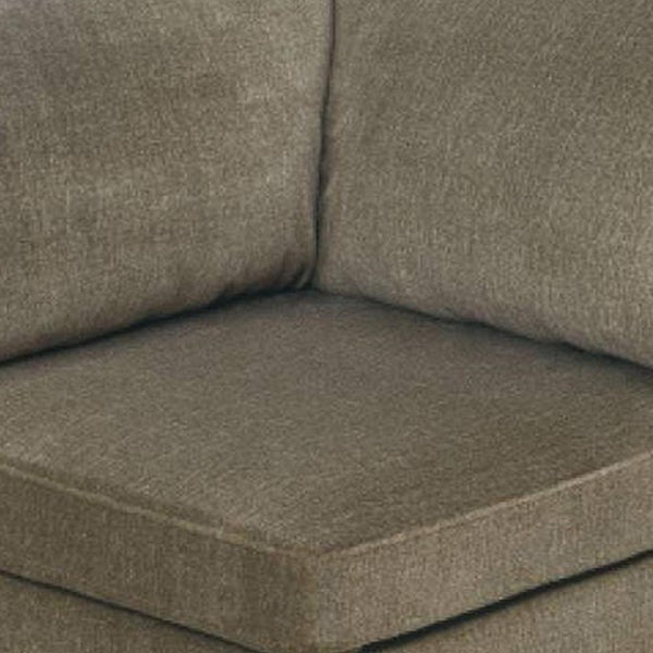 37 Inches Fabric Upholstered Wooden Corner Wedge, Taupe Brown