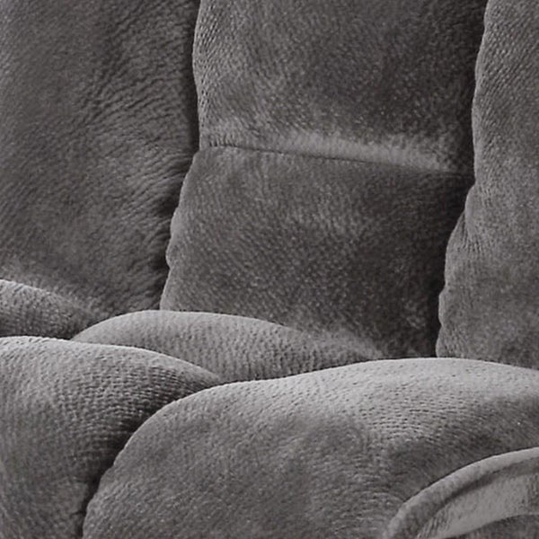 Convertible Fabric Chair With Tufted Design And Metal Legs, Gray