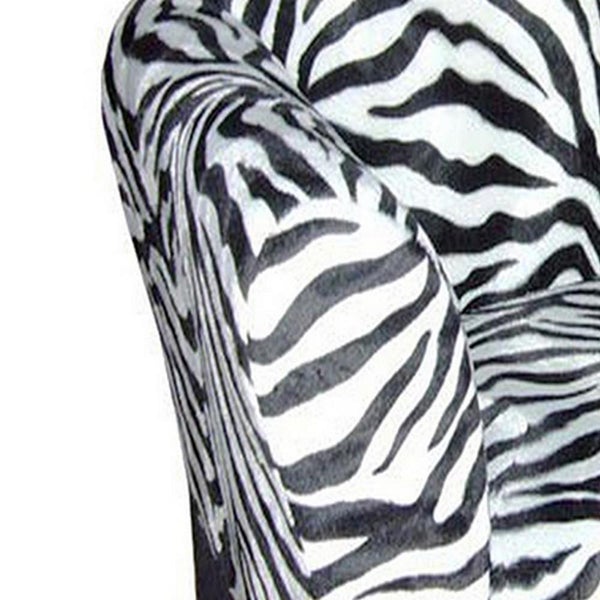 Sofa Pet Bed With Zebra Print Fabric And Storage, White And Black