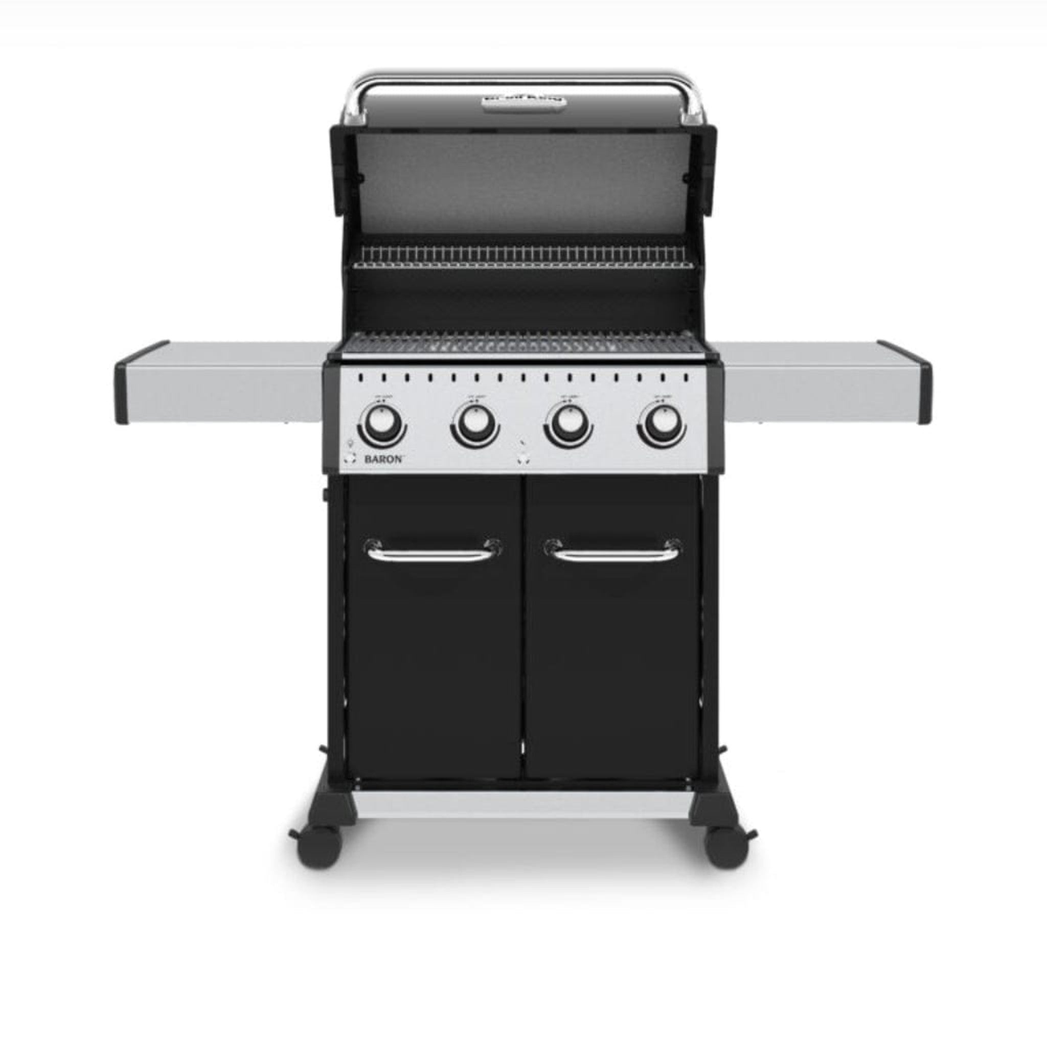 Broil King Baron 420 Pro 57" 4-Burner Gas Grill with Drop-Down Shelves and Panel Lighting