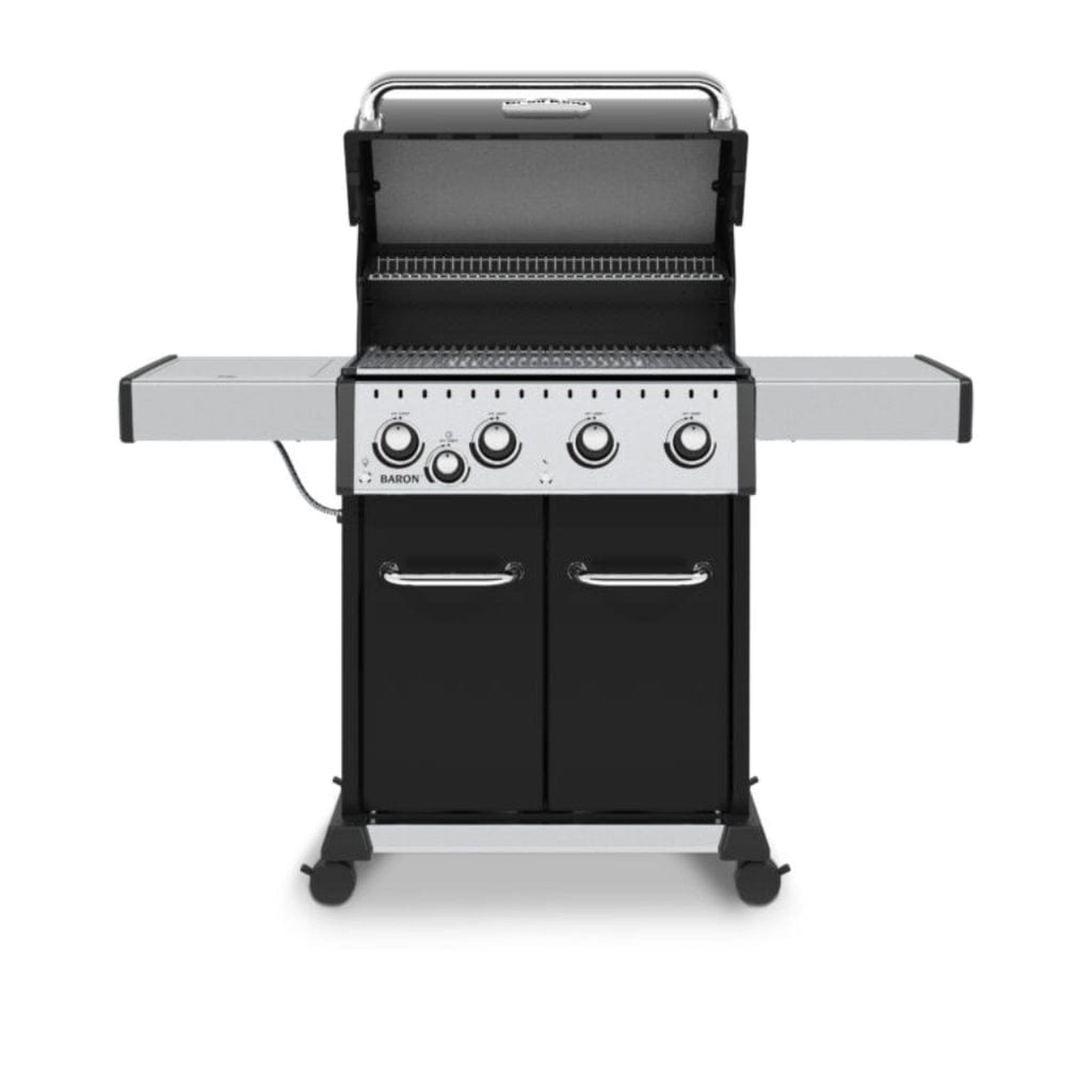 Broil King 57" Baron 440 Pro 4-Burner Black Gas Grill with Side Burner & Panel Lighting