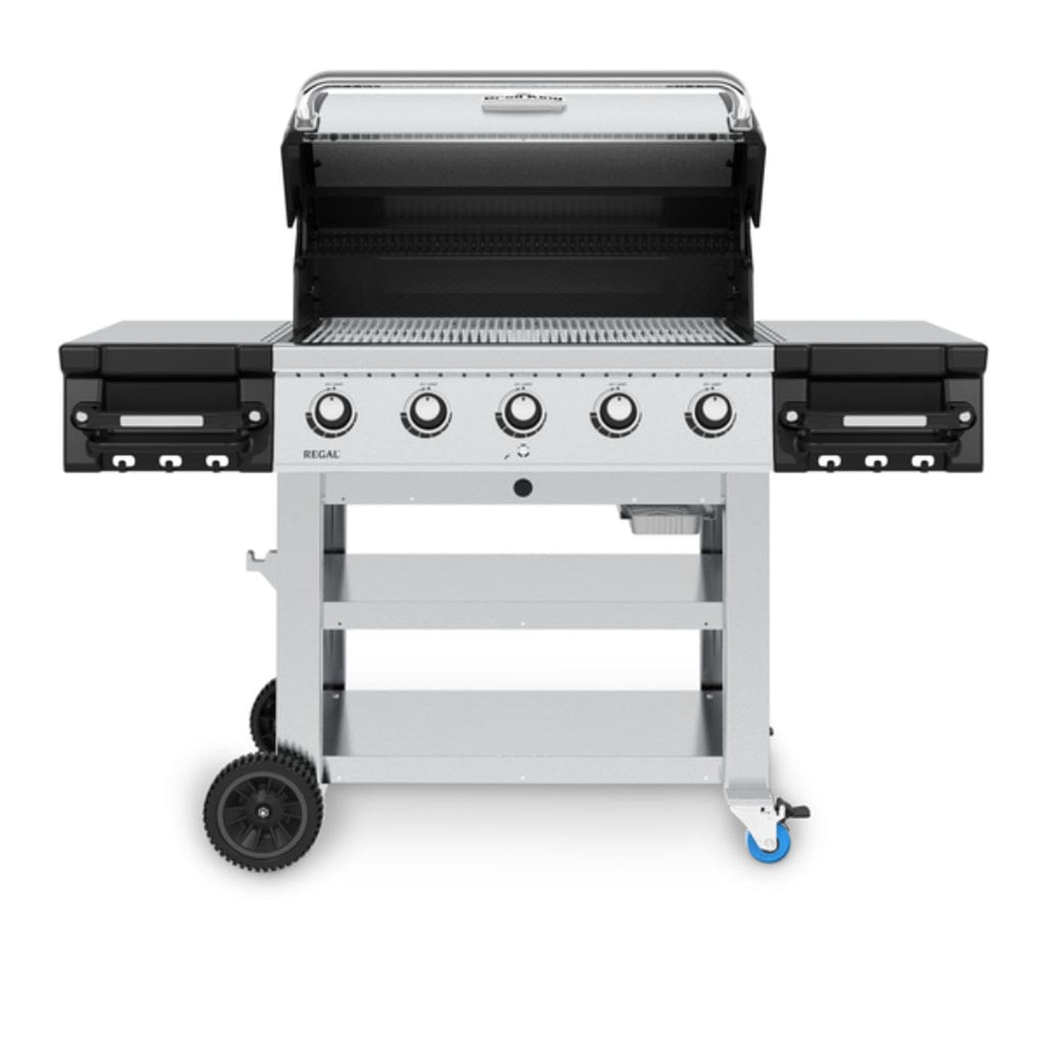 Broil King Regal S 510 62" 5-Burner Commercial Gas Grill with Cast Aluminum Side Shelf Bins