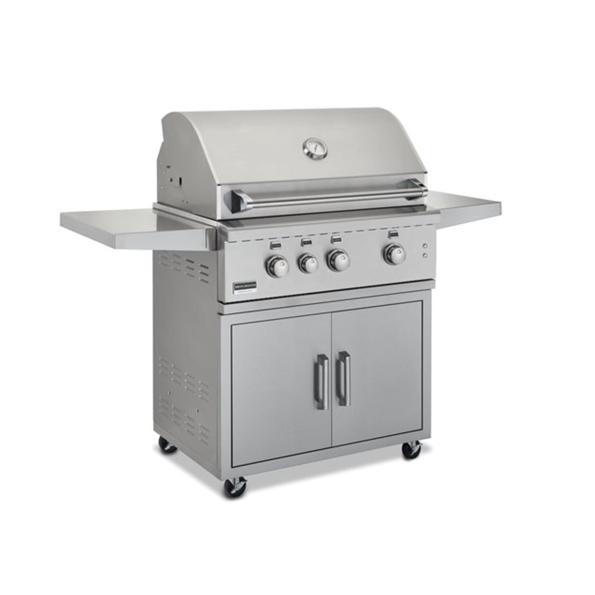 Broilmaster B-Series 32" Natural Gas Grill Head with 4 Cast Stainless Burners, Infrared Rotisserie & Cooking Lights