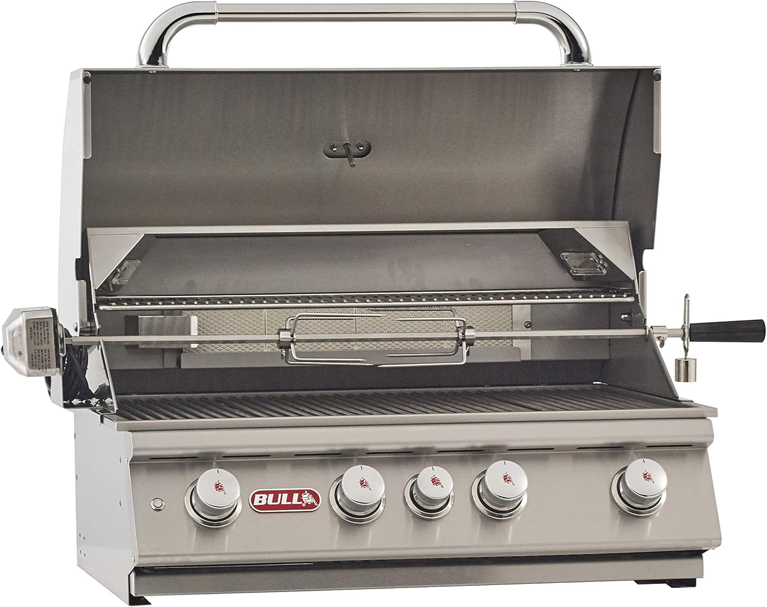 Bull Angus 30" Built-In 4-Burner Gas Grill Twin Lighting System with Infrared Backburner and Rotisserie