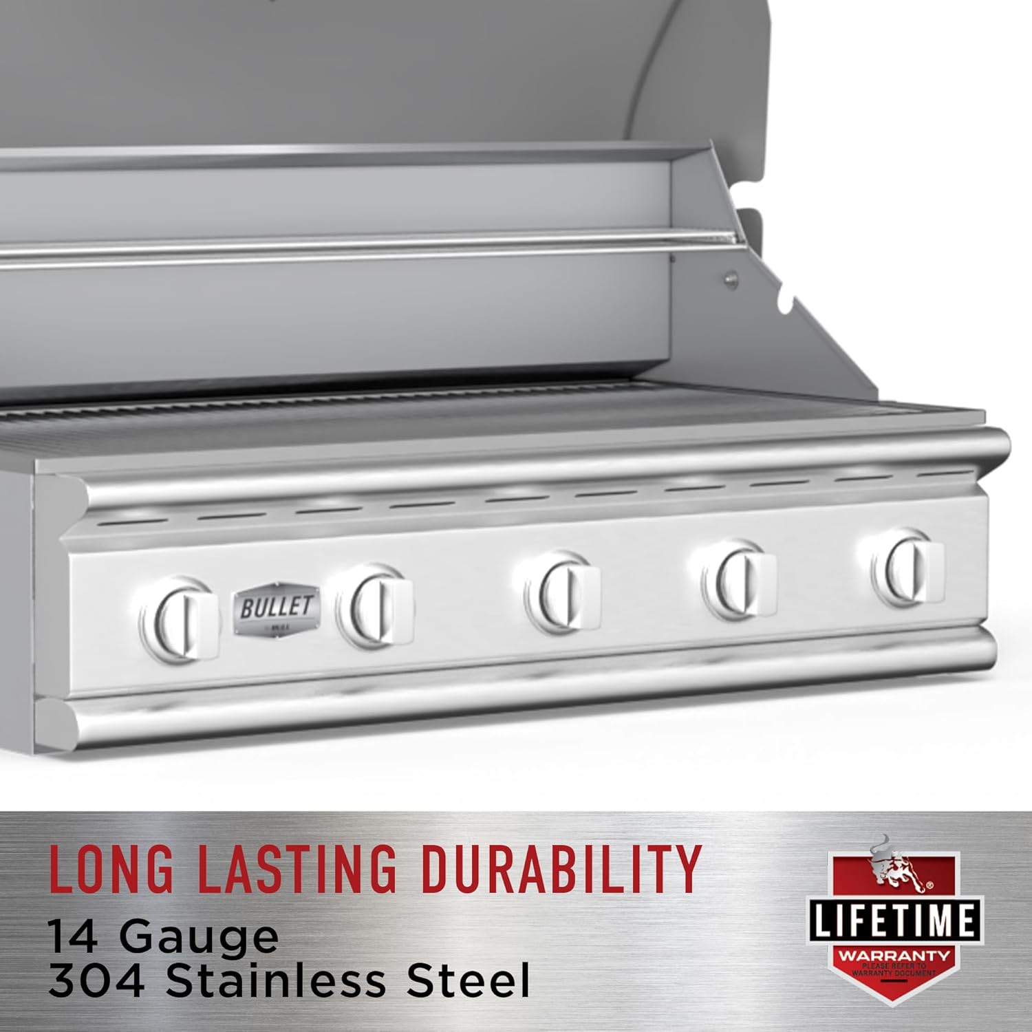 Bull Angus 30" Built-In 4-Burner Gas Grill Twin Lighting System with Infrared Backburner and Rotisserie