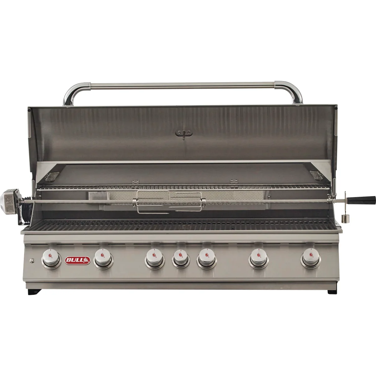 Bull Diablo 46" Built-In 6-Burner Gas Grill with Twin Lighting, Rotisserie & Infrared Backburner