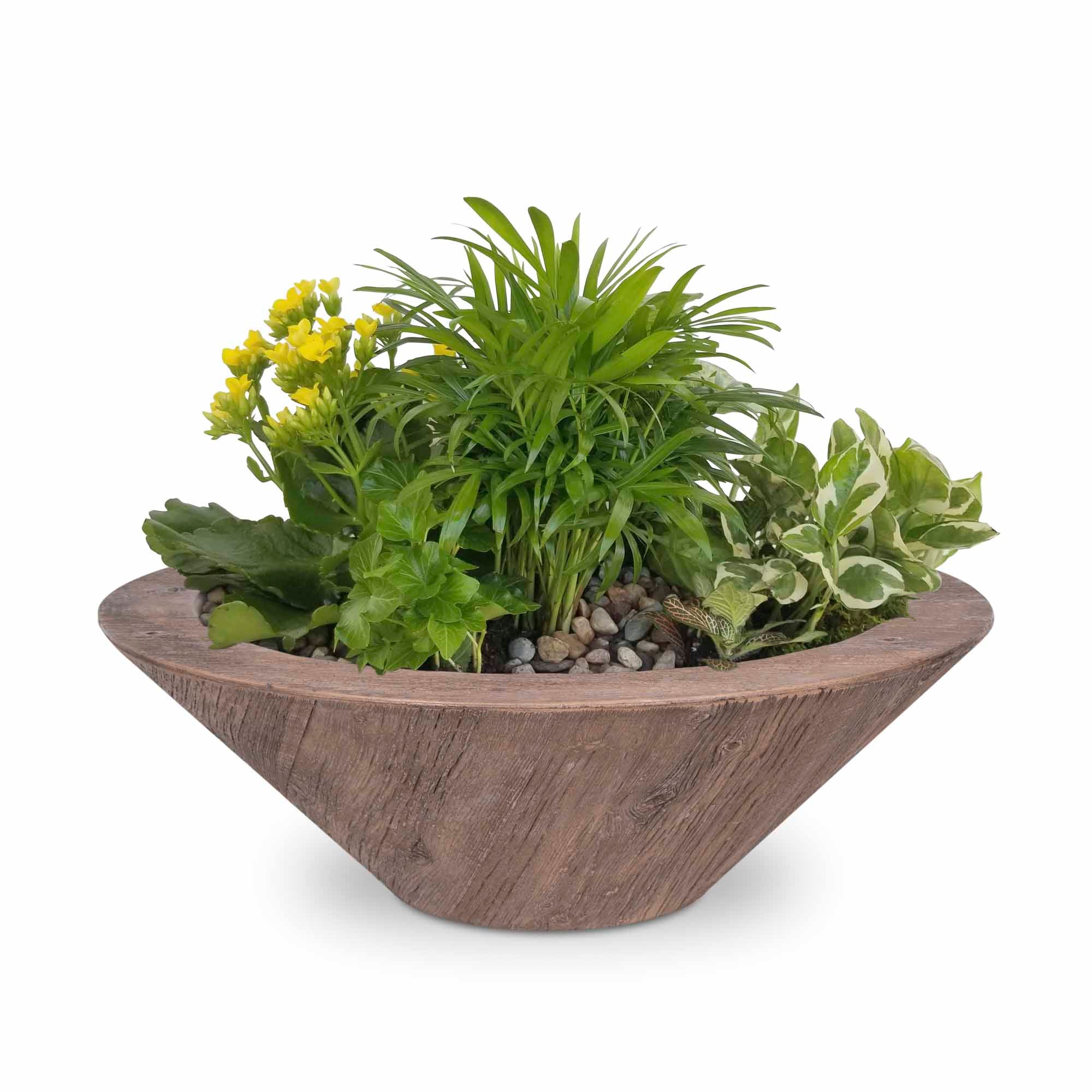 Modern wood planter | Cazo Woodgrain Planter Bowl