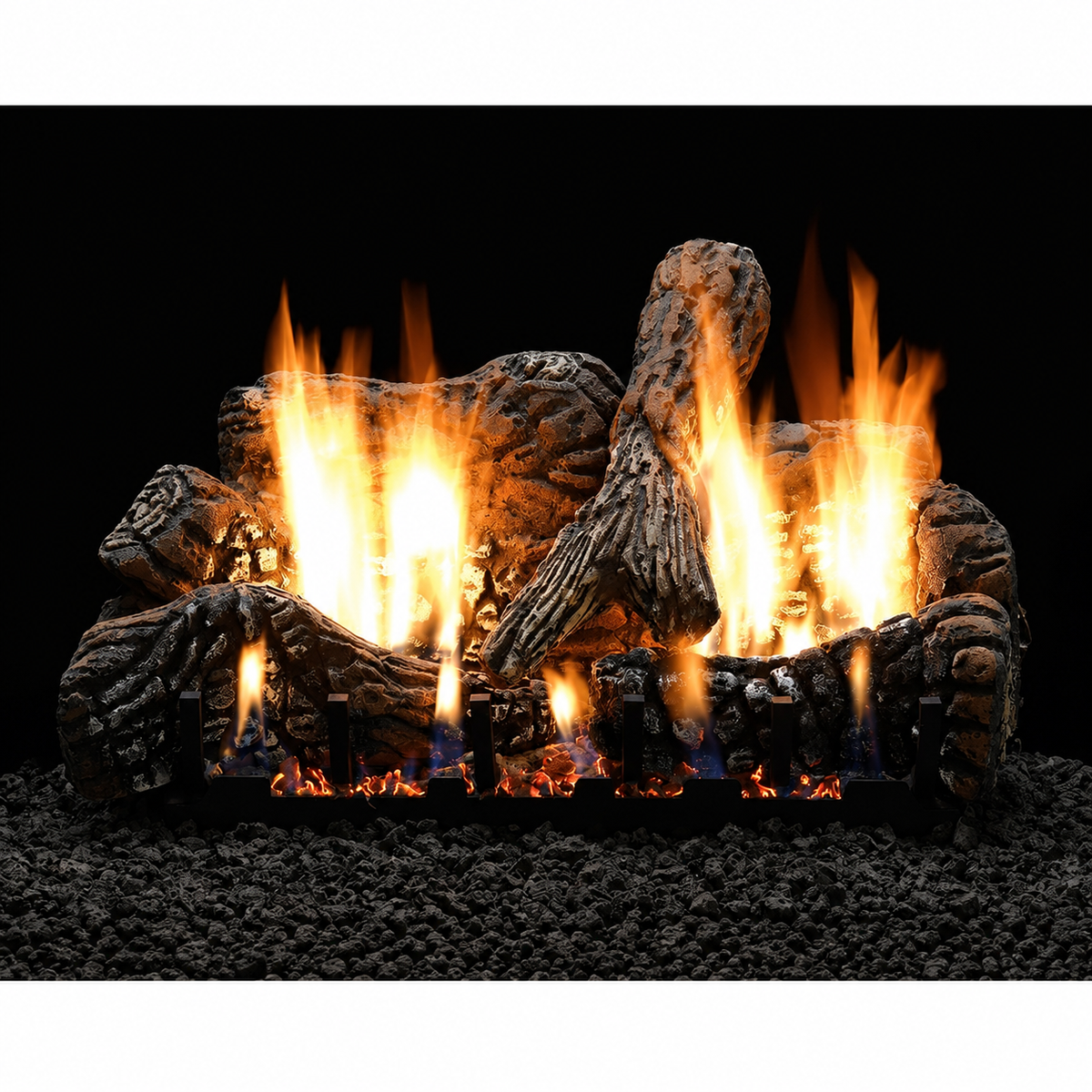 Empire Charred Oak Ceramic Fiber 4 Piece Vented/Vent-Free Gas Log Set