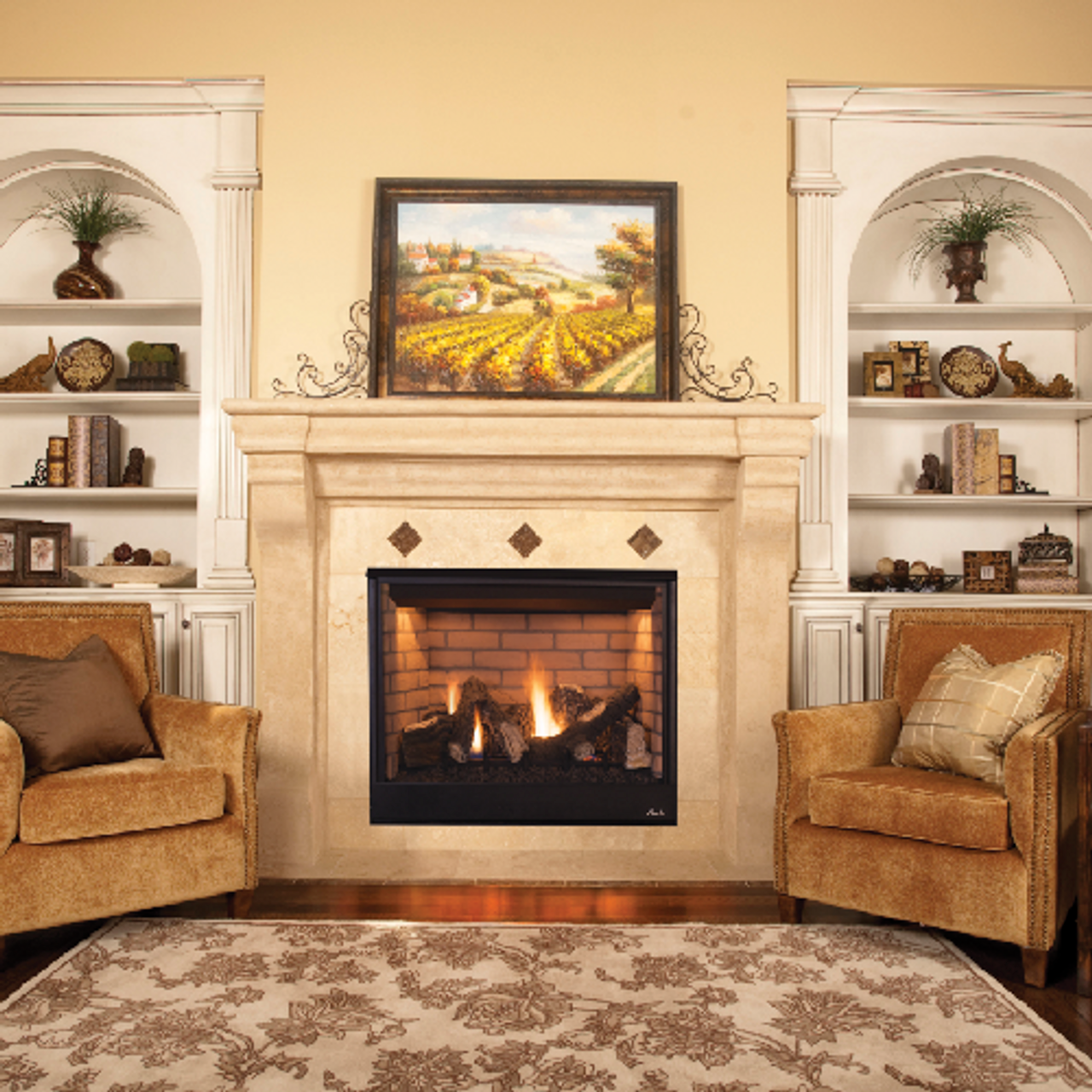 Superior 45-inch DRT3545 Mid-Size Traditional Direct Vent Natural Gas Fireplace - Electronic Ignition with Top/Rear Vent