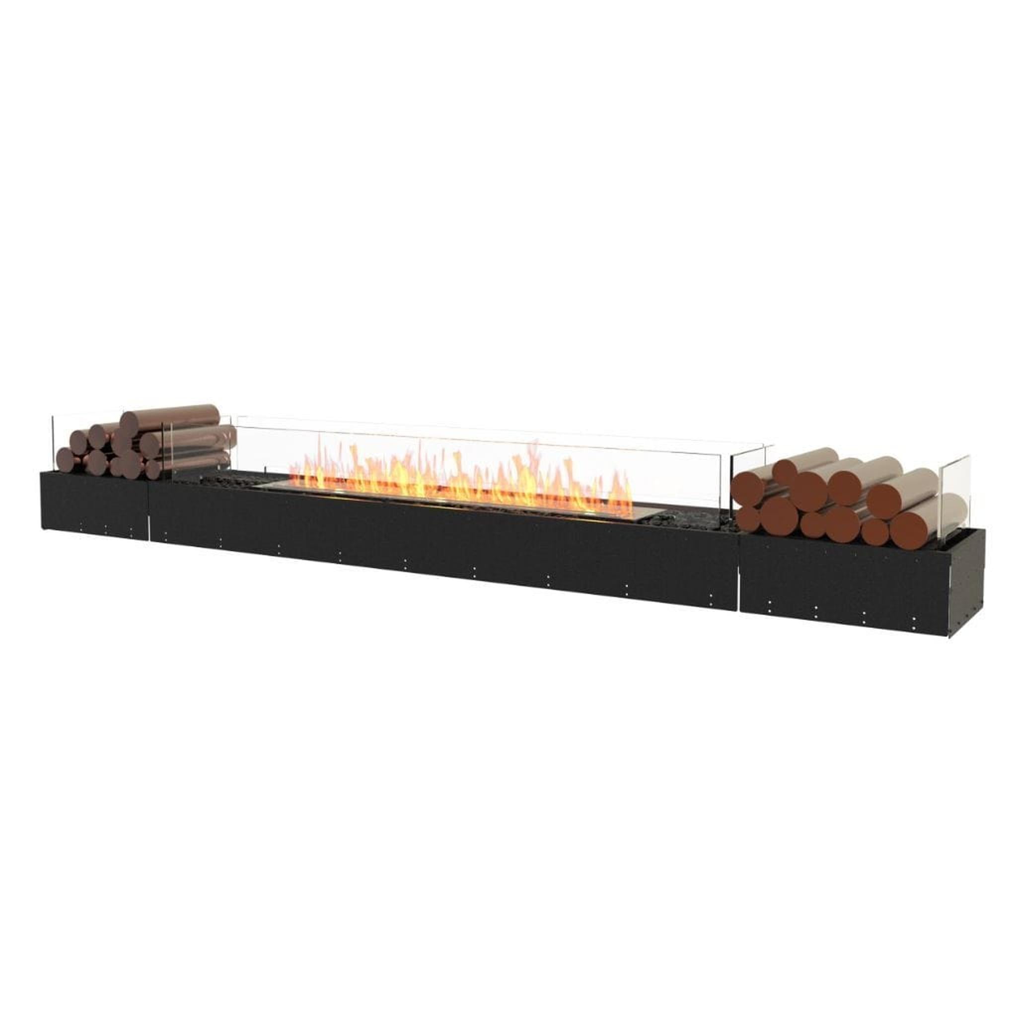 EcoSmart Fire 107" Flex 104BN Bench See-Through Ethanol Fireplace Insert with Decorative Box by Mad Design Group