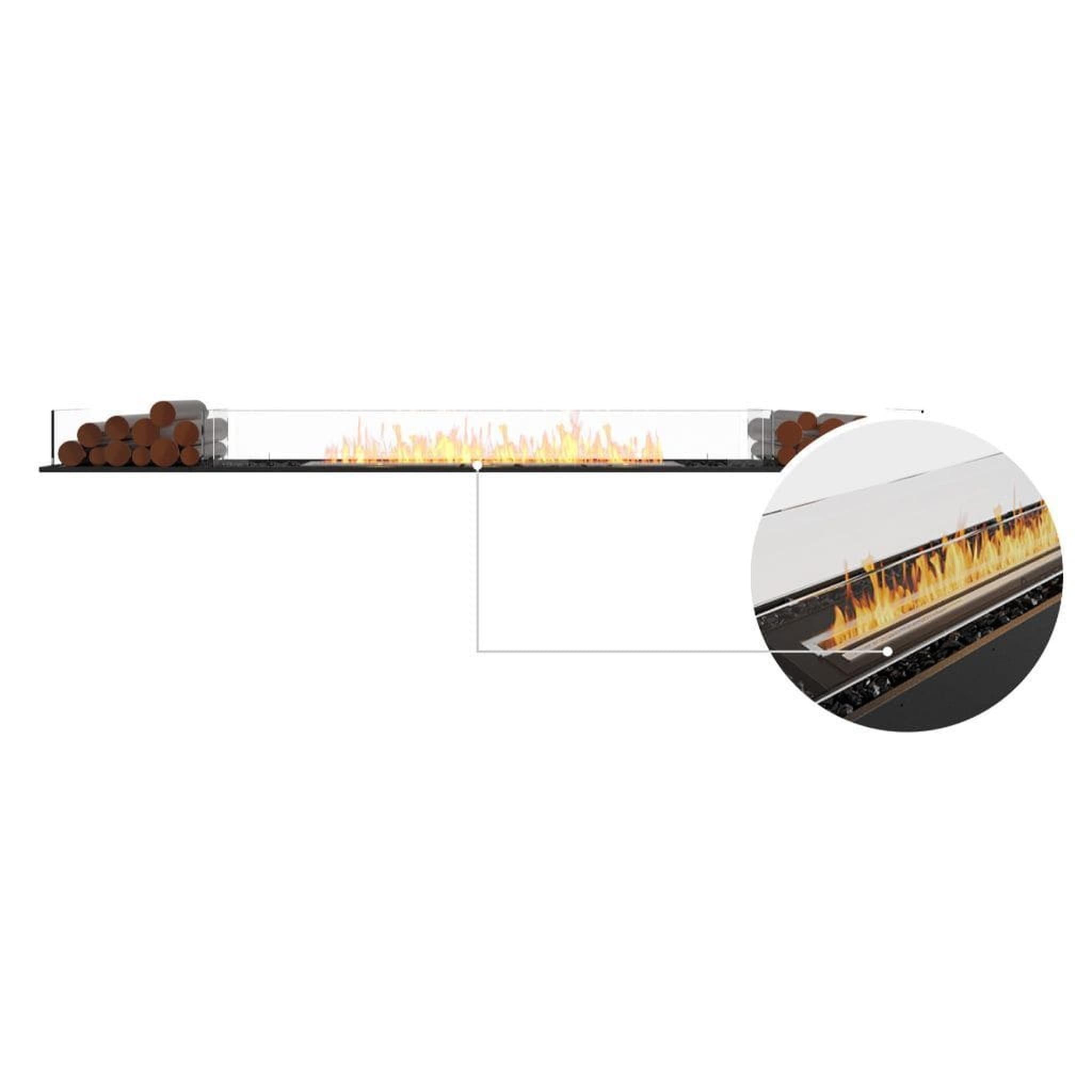 EcoSmart Fire 107" Flex 104BN Bench See-Through Ethanol Fireplace Insert with Decorative Box by Mad Design Group