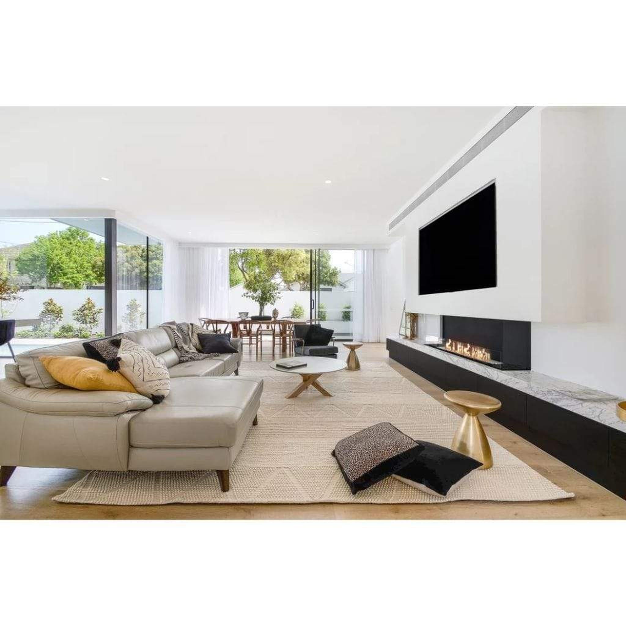 EcoSmart Fire 108" Flex 104BY Bay Ethanol Fireplace Insert with Decorative Box and Adjustable Flame by Mad Design Group