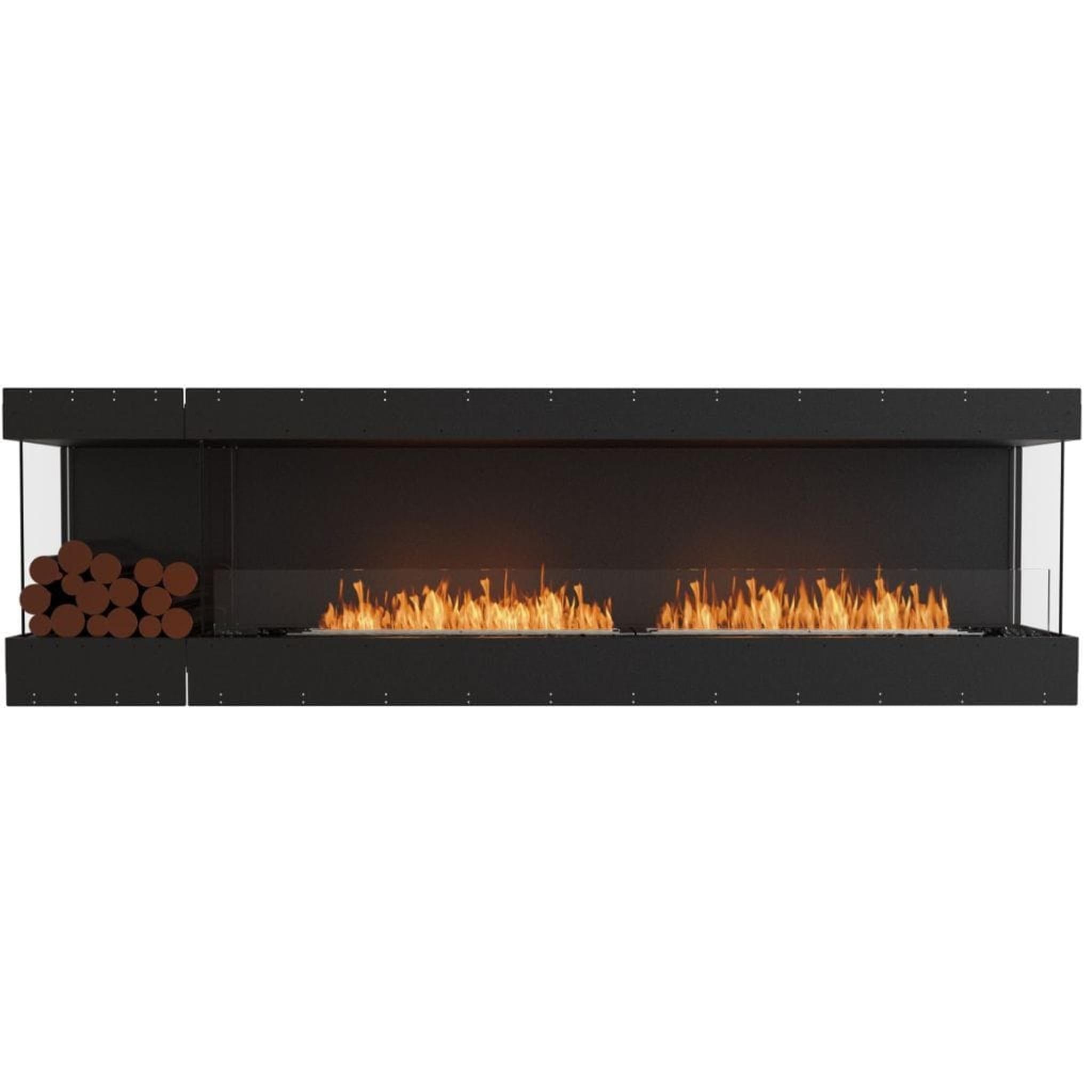 EcoSmart Fire 108" Flex 104BY Bay Ethanol Fireplace Insert with Decorative Box and Adjustable Flame by Mad Design Group