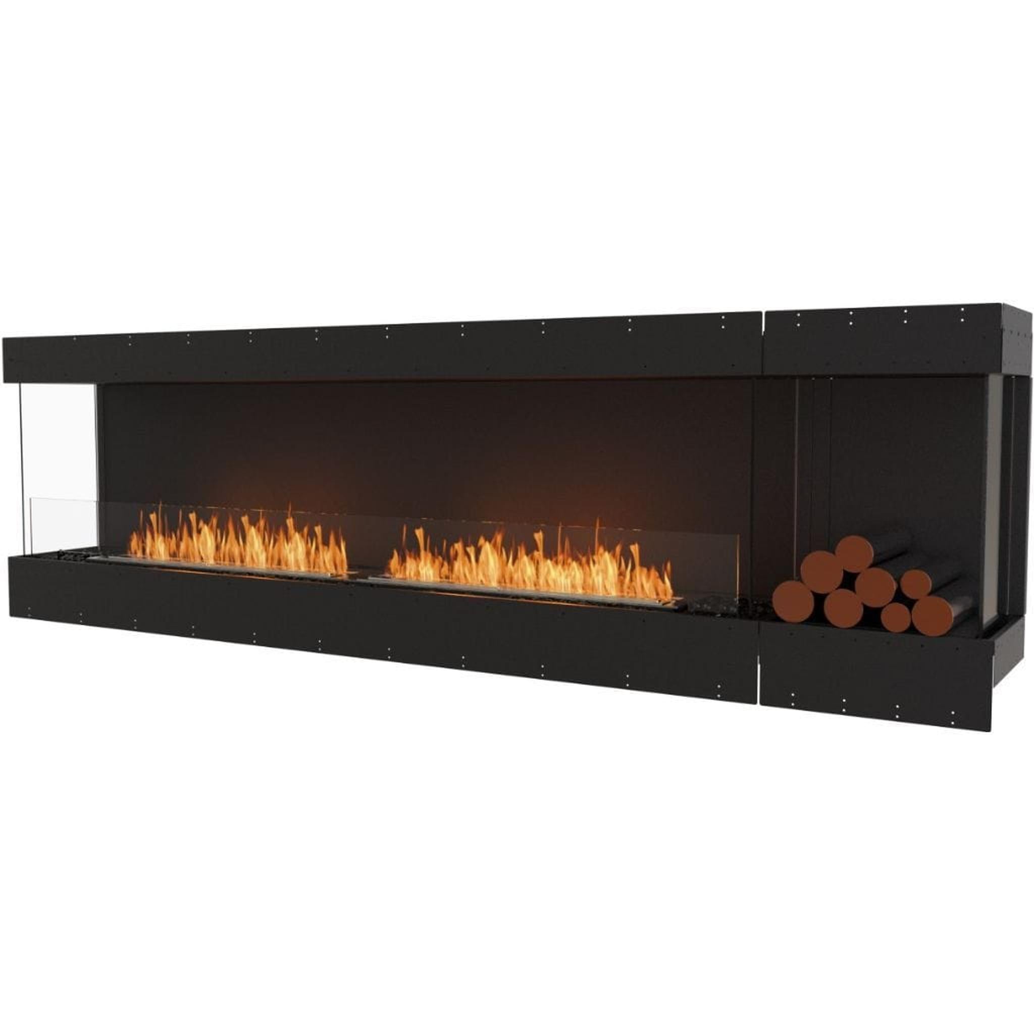 EcoSmart Fire 108" Flex 104BY Bay Ethanol Fireplace Insert with Decorative Box and Adjustable Flame by Mad Design Group