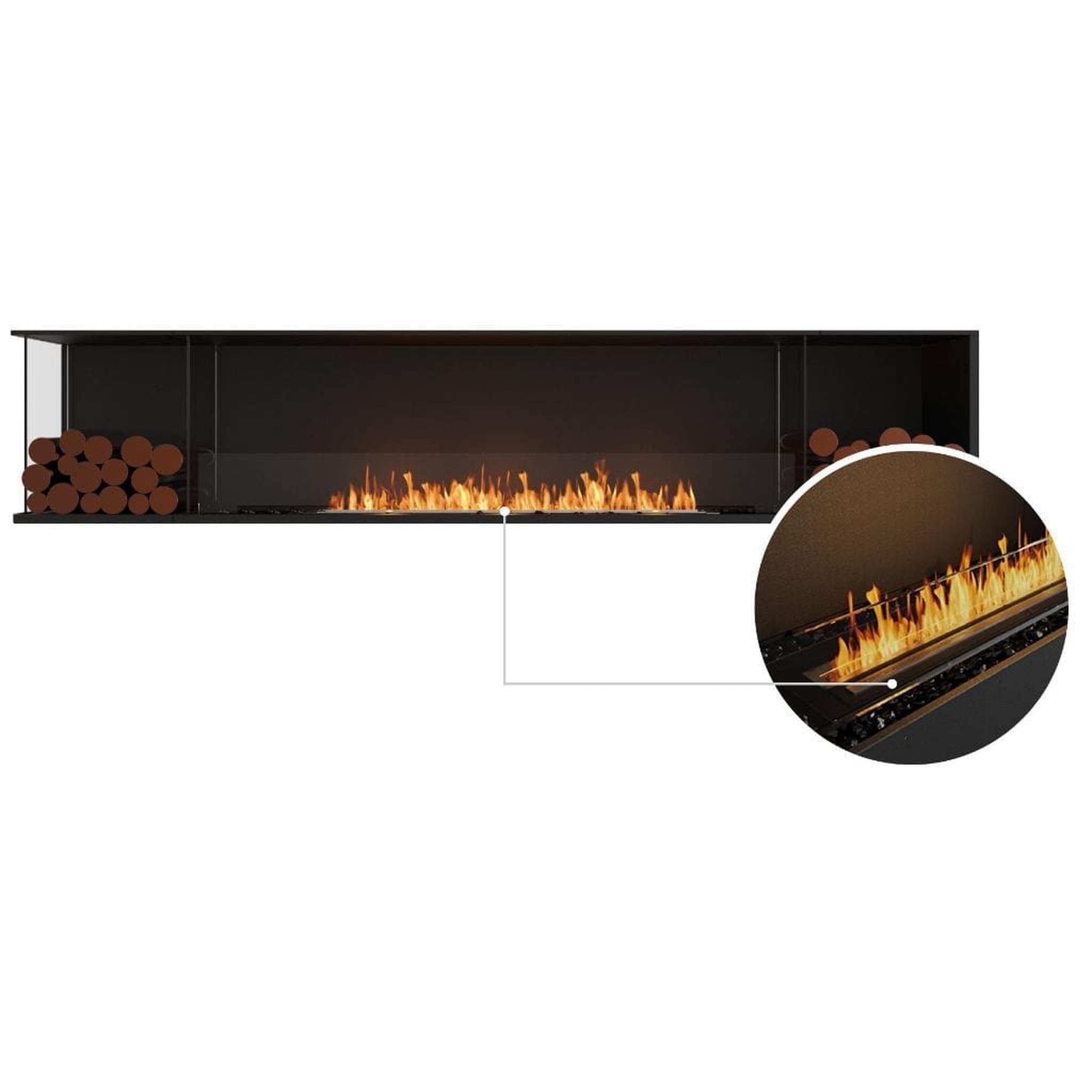 EcoSmart Fire Flex 104LC/104RC 110" Ethanol Fireplace Insert with Decorative Box and Adjustable Flame by Mad Design Group