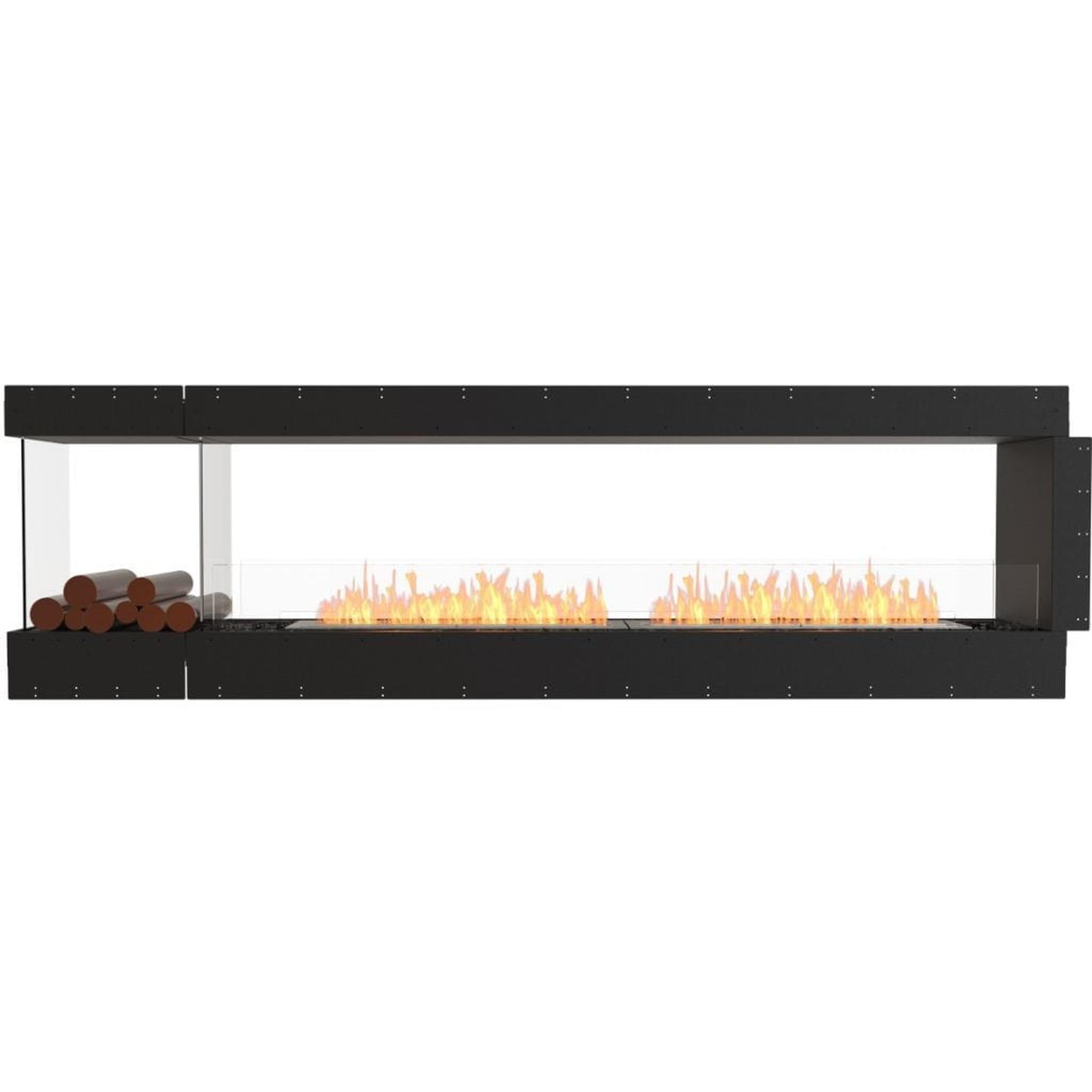 EcoSmart Fire 110" Flex 104PN Peninsula Ethanol Fireplace Insert with Decorative Box & Dual Glass Windscreens by Mad Design Group