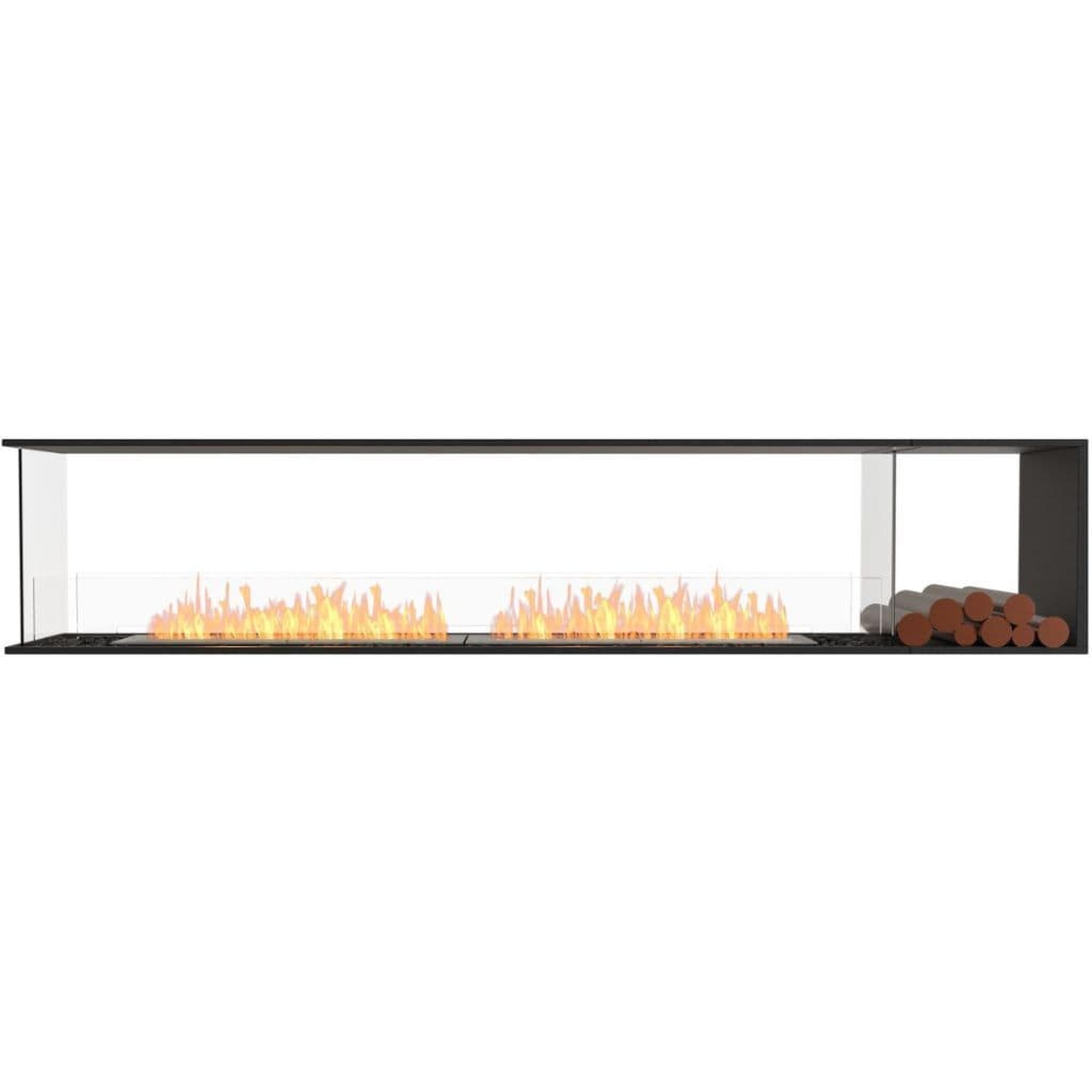 EcoSmart Fire 110" Flex 104PN Peninsula Ethanol Fireplace Insert with Decorative Box & Dual Glass Windscreens by Mad Design Group
