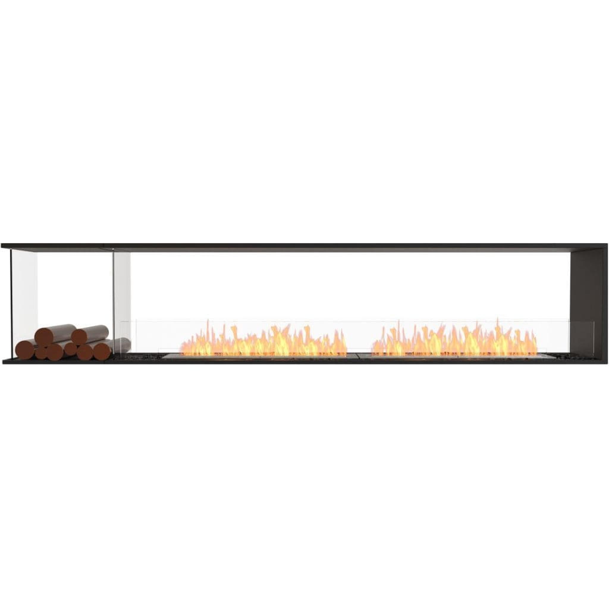 EcoSmart Fire 110" Flex 104PN Peninsula Ethanol Fireplace Insert with Decorative Box & Dual Glass Windscreens by Mad Design Group