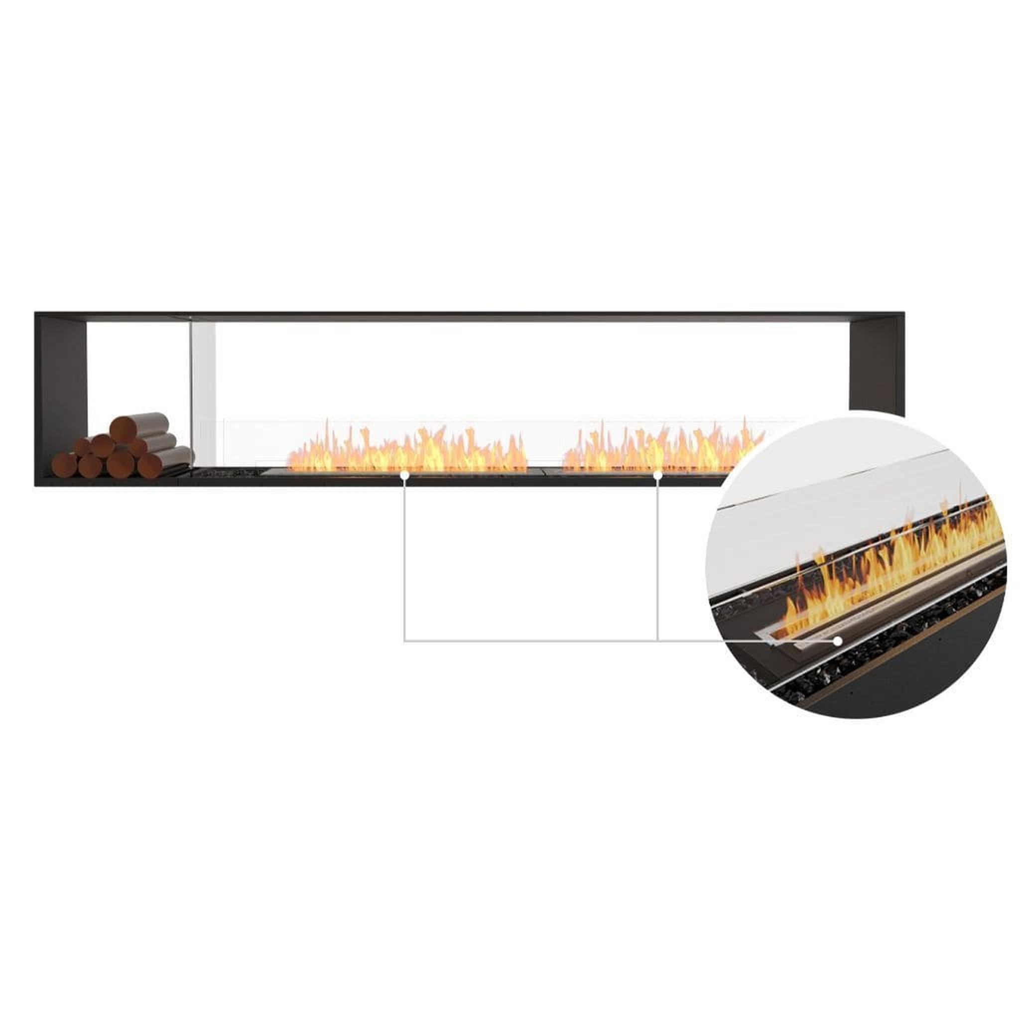 EcoSmart Fire 112" Flex 104DB Double Sided Ethanol Fireplace Insert with Decorative Box and Adjustable Flame by Mad Design Group