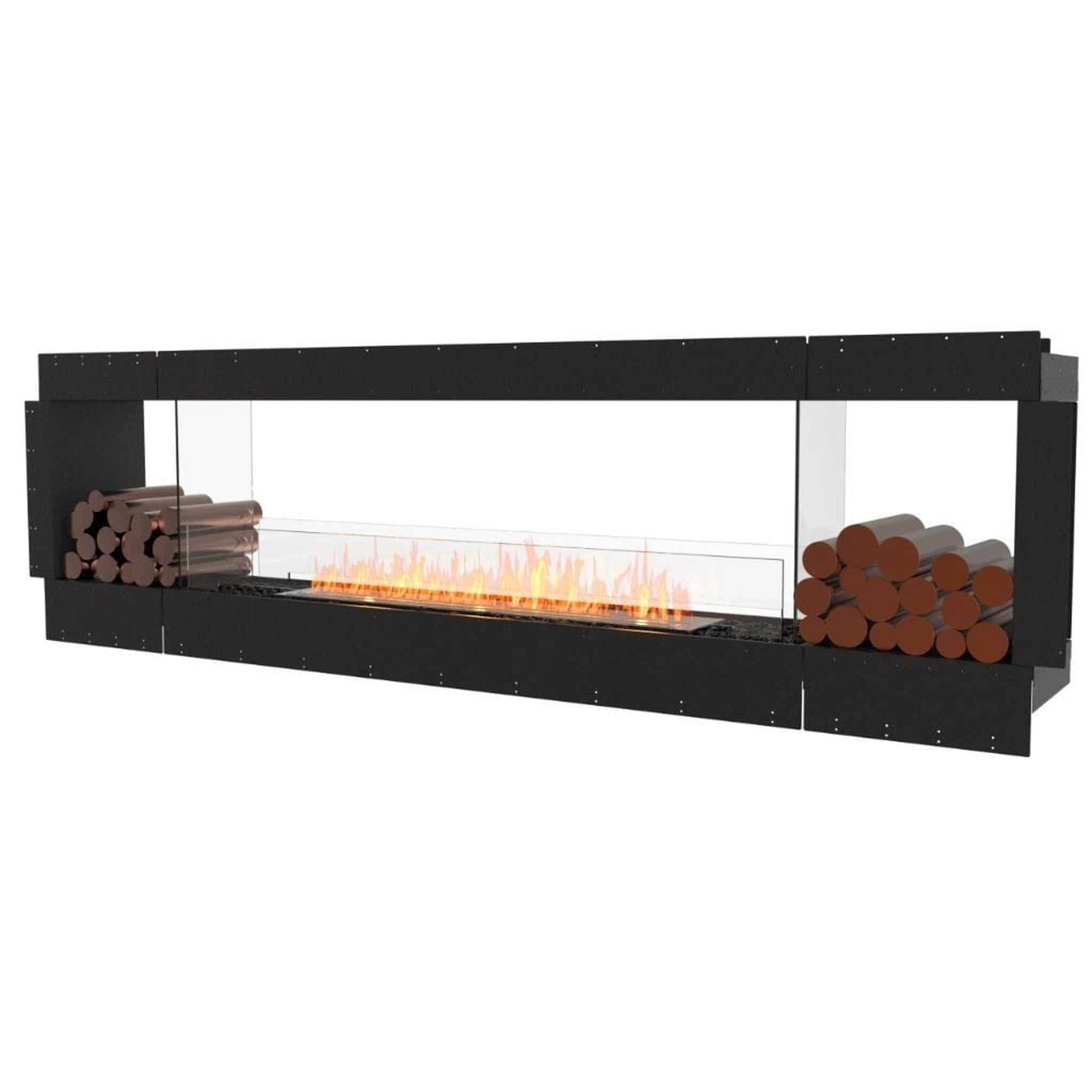 EcoSmart Fire 112" Flex 104DB Double Sided Ethanol Fireplace Insert with Decorative Box and Adjustable Flame by Mad Design Group