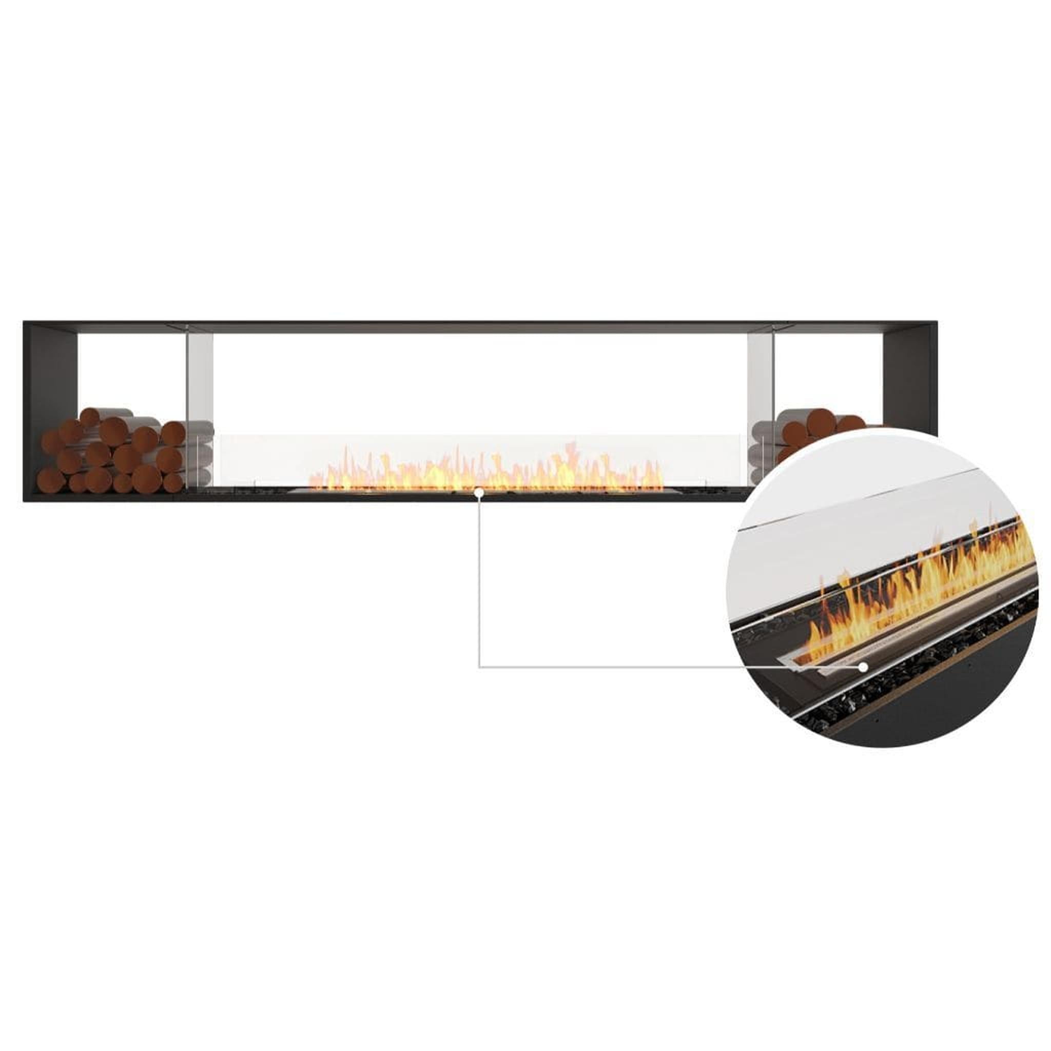 EcoSmart Fire 112" Flex 104DB Double Sided Ethanol Fireplace Insert with Decorative Box and Adjustable Flame by Mad Design Group
