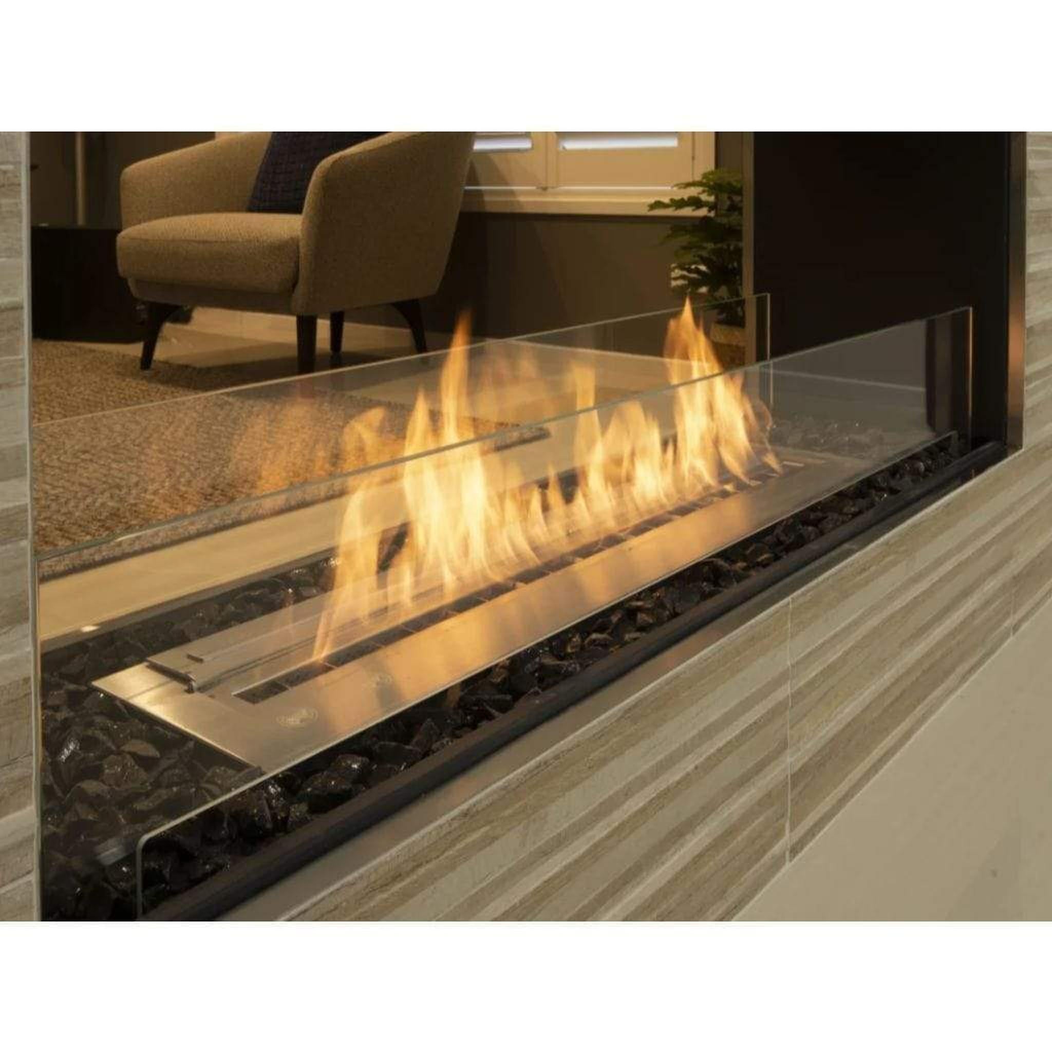 EcoSmart Fire 112" Flex 104DB Double Sided Ethanol Fireplace Insert with Decorative Box and Adjustable Flame by Mad Design Group