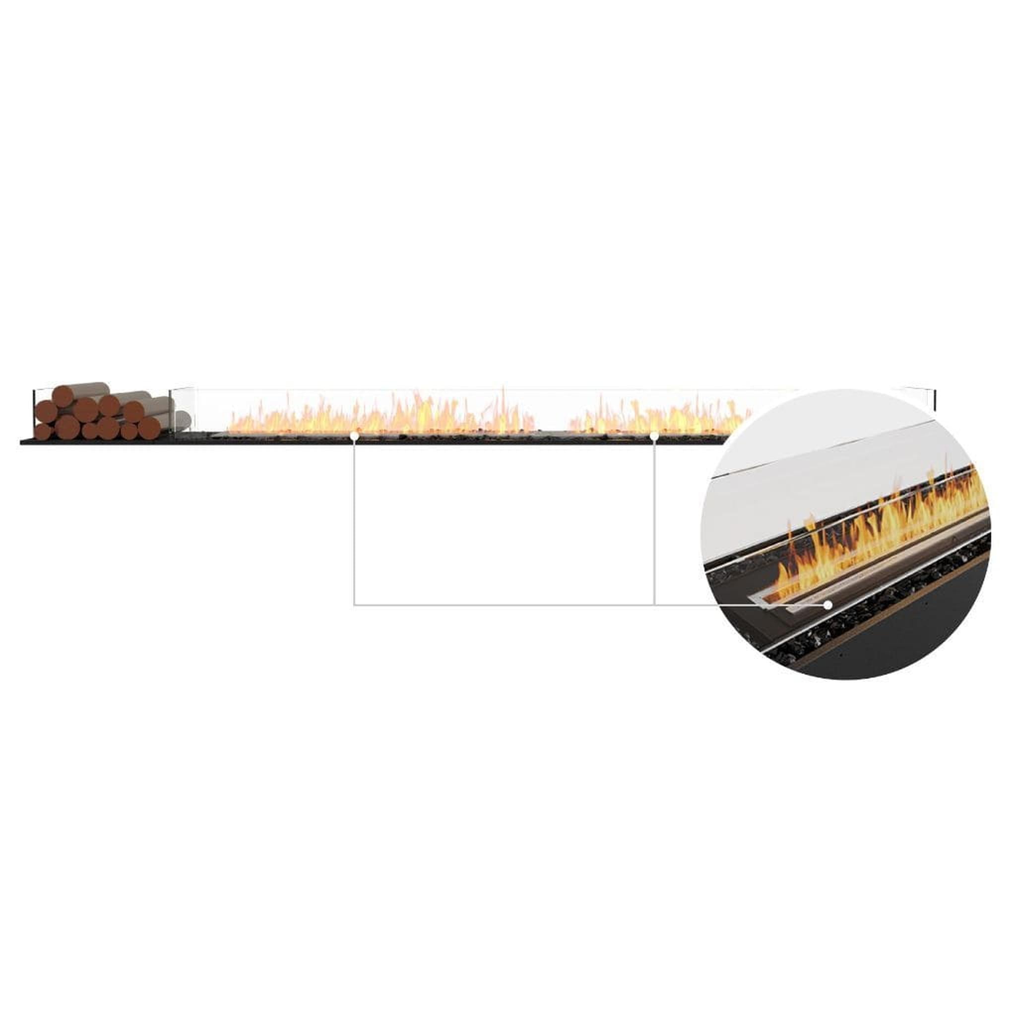 EcoSmart Fire 125" Flex 122BN Bench Ethanol Fireplace Insert with Decorative Box and Adjustable Flame by Mad Design Group