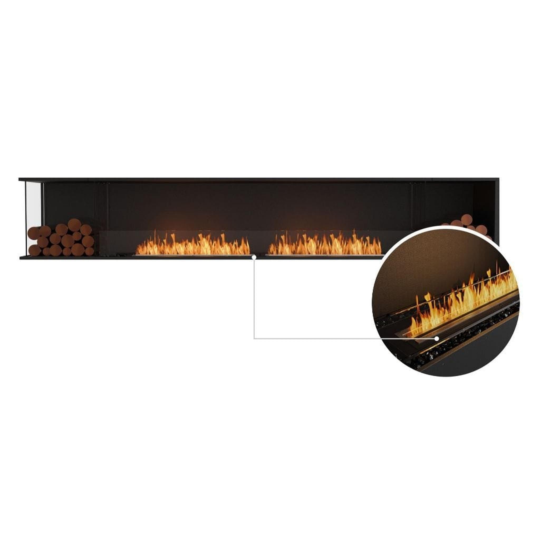 EcoSmart Fire Flex 122LC/122RC 128" Ethanol Fireplace Insert with Decorative Box and Adjustable Flame by Mad Design Group