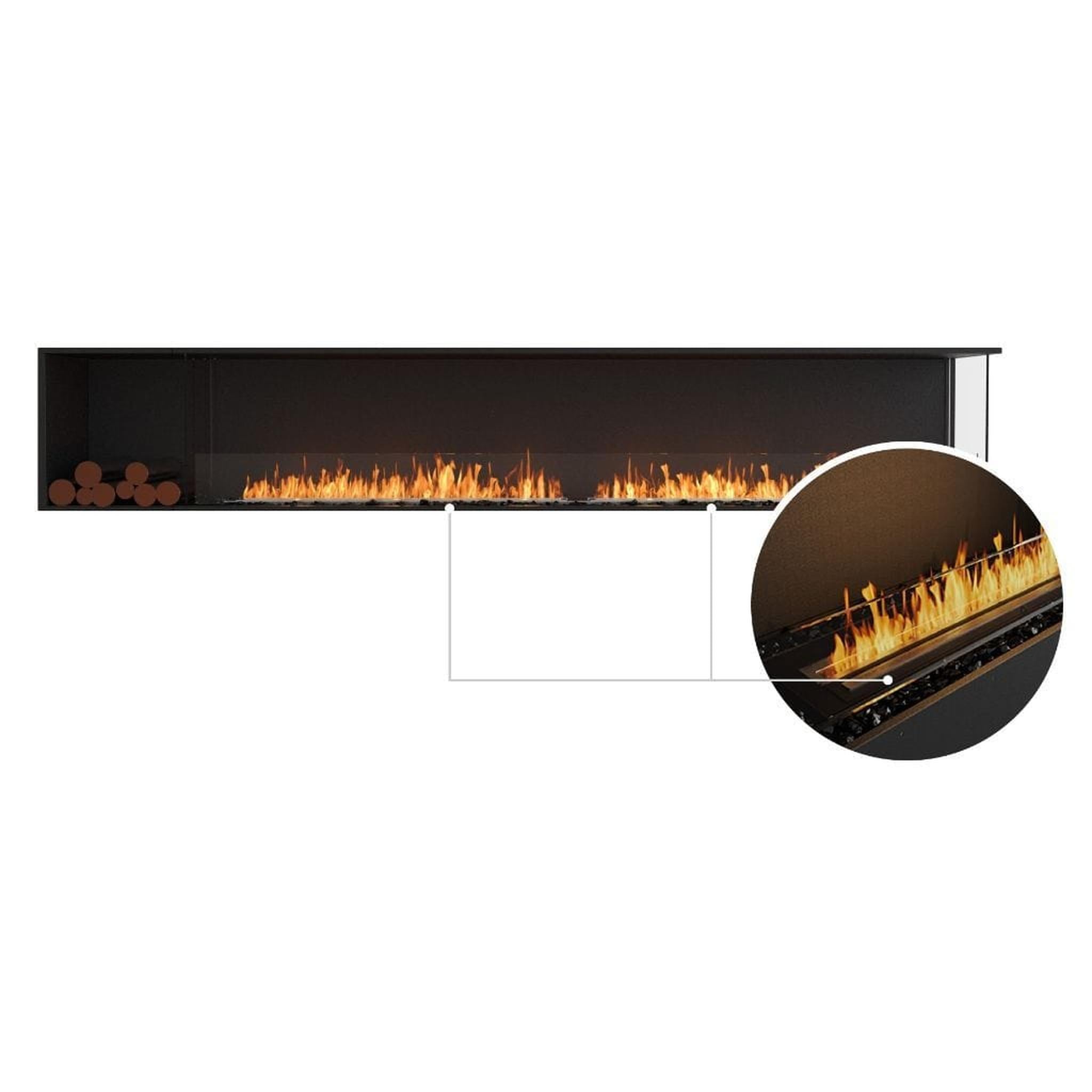 EcoSmart Fire Flex 122LC/122RC 128" Ethanol Fireplace Insert with Decorative Box and Adjustable Flame by Mad Design Group