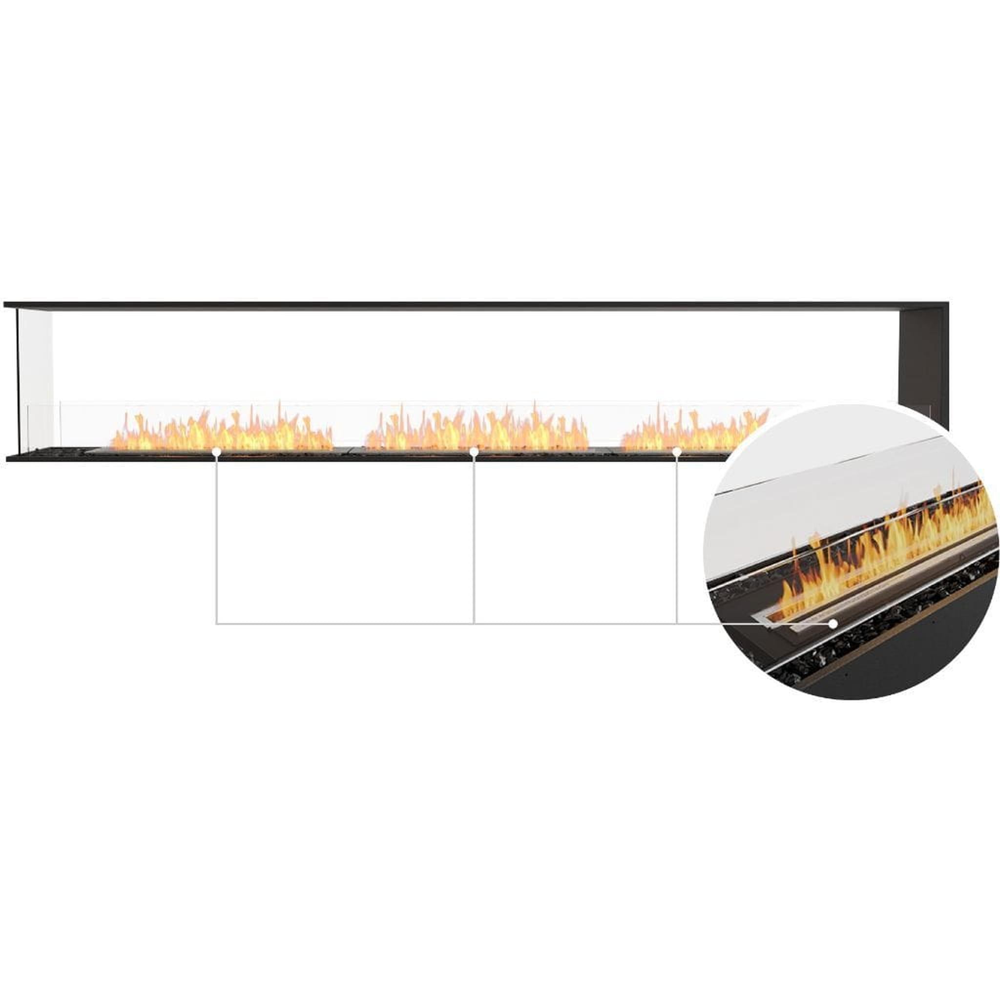 EcoSmart Fire 128" Flex 122PN Peninsula Ethanol Fireplace Insert with Dual Glass Windscreens by Mad Design Group
