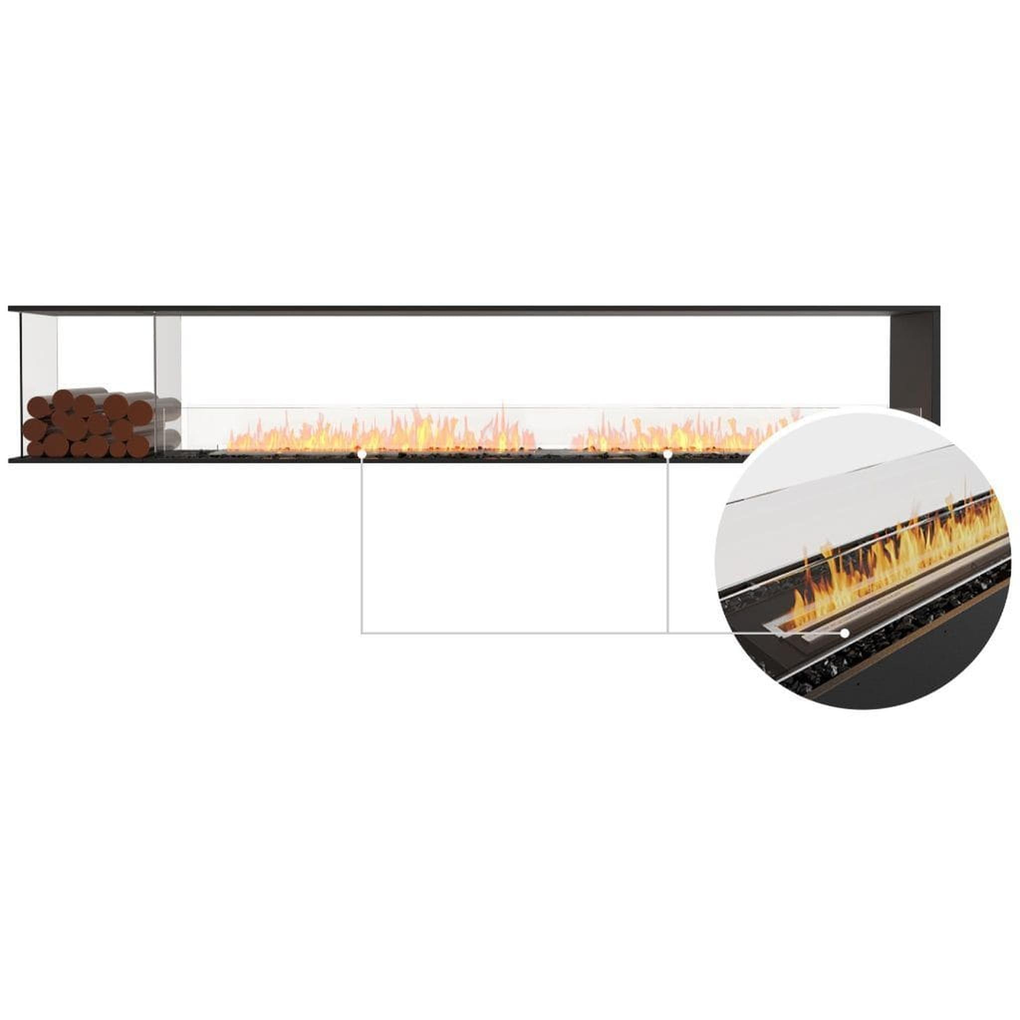 EcoSmart Fire 128" Flex 122PN Peninsula Ethanol Fireplace Insert with Decorative Box and Adjustable Flame by Mad Design Group