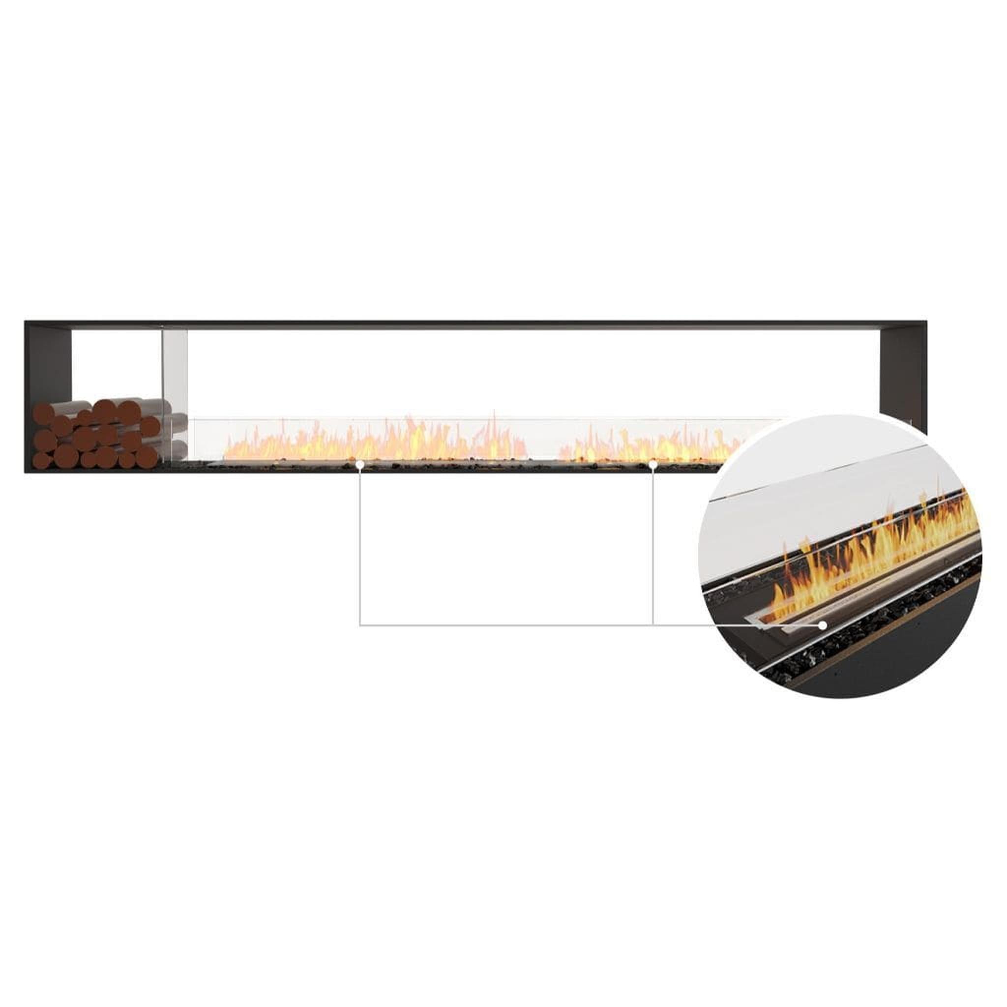 EcoSmart Fire 130" Flex 122DB Double Sided Ethanol Fireplace Insert with Decorative Box and Adjustable Flame by Mad Design Group
