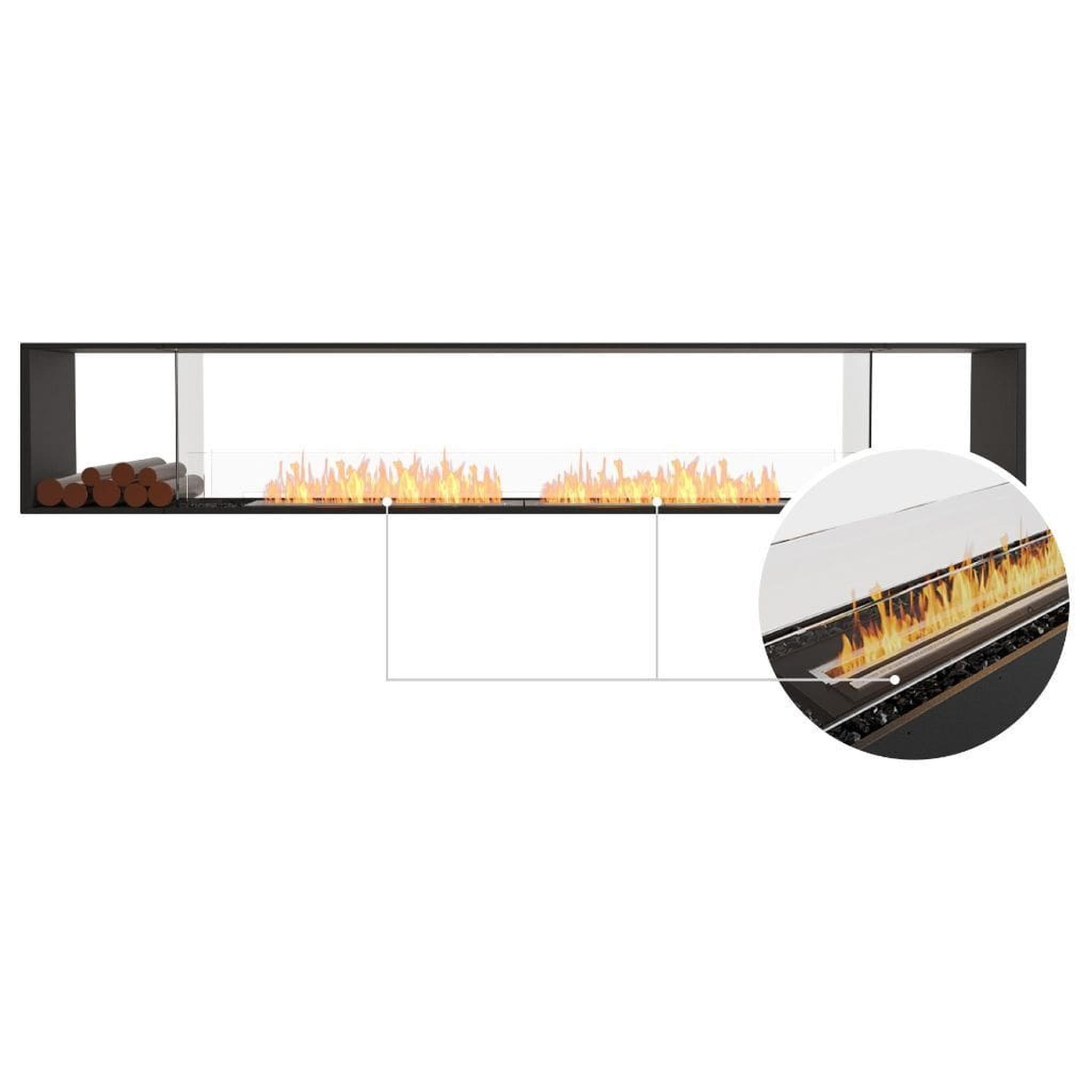 EcoSmart Fire 130" Flex 122DB Double Sided Ethanol Fireplace Insert with Decorative Box and Adjustable Flame by Mad Design Group