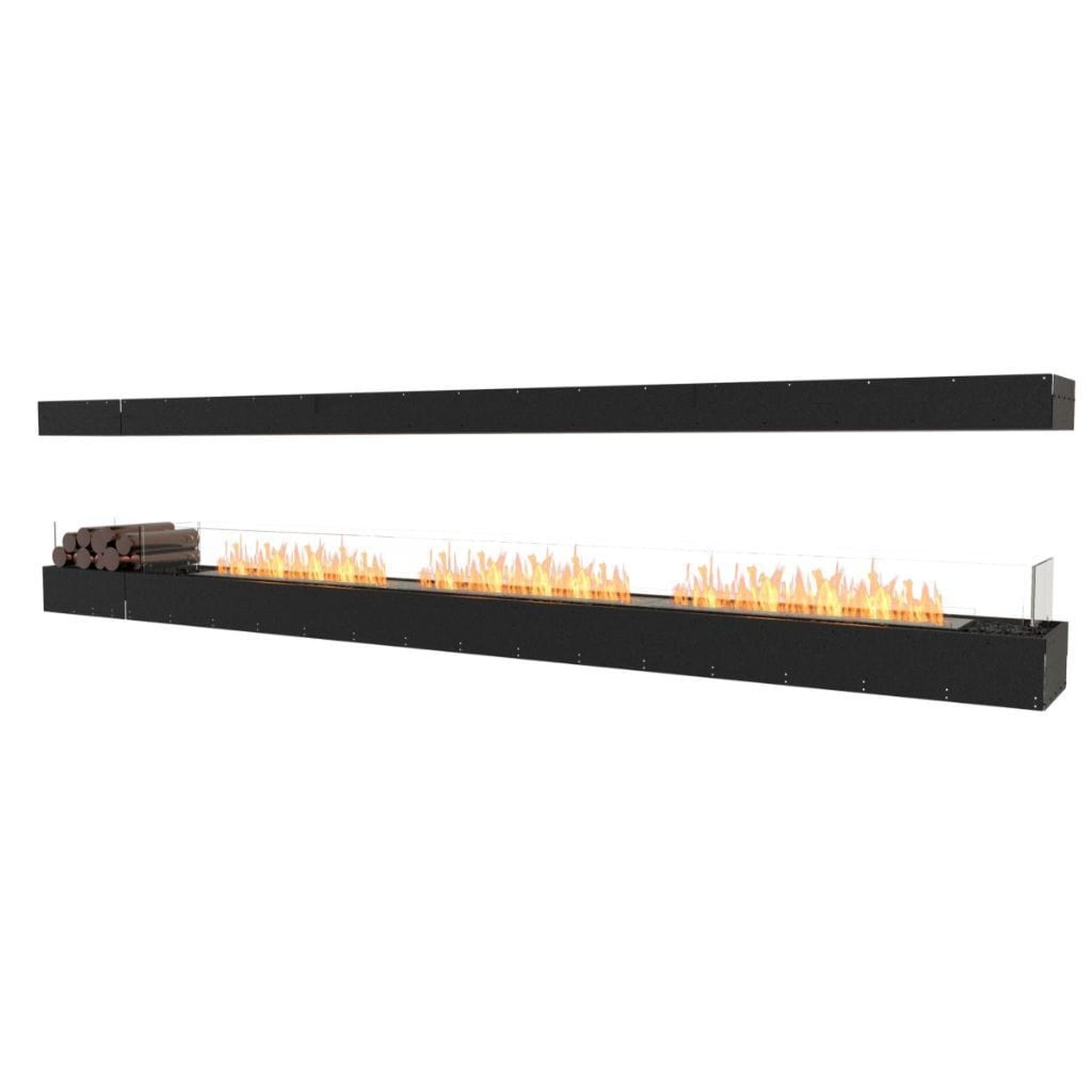 EcoSmart Fire 143" Flex 140IL Island Ethanol Fireplace Insert with Decorative Box and Multi-Sided View by Mad Design Group