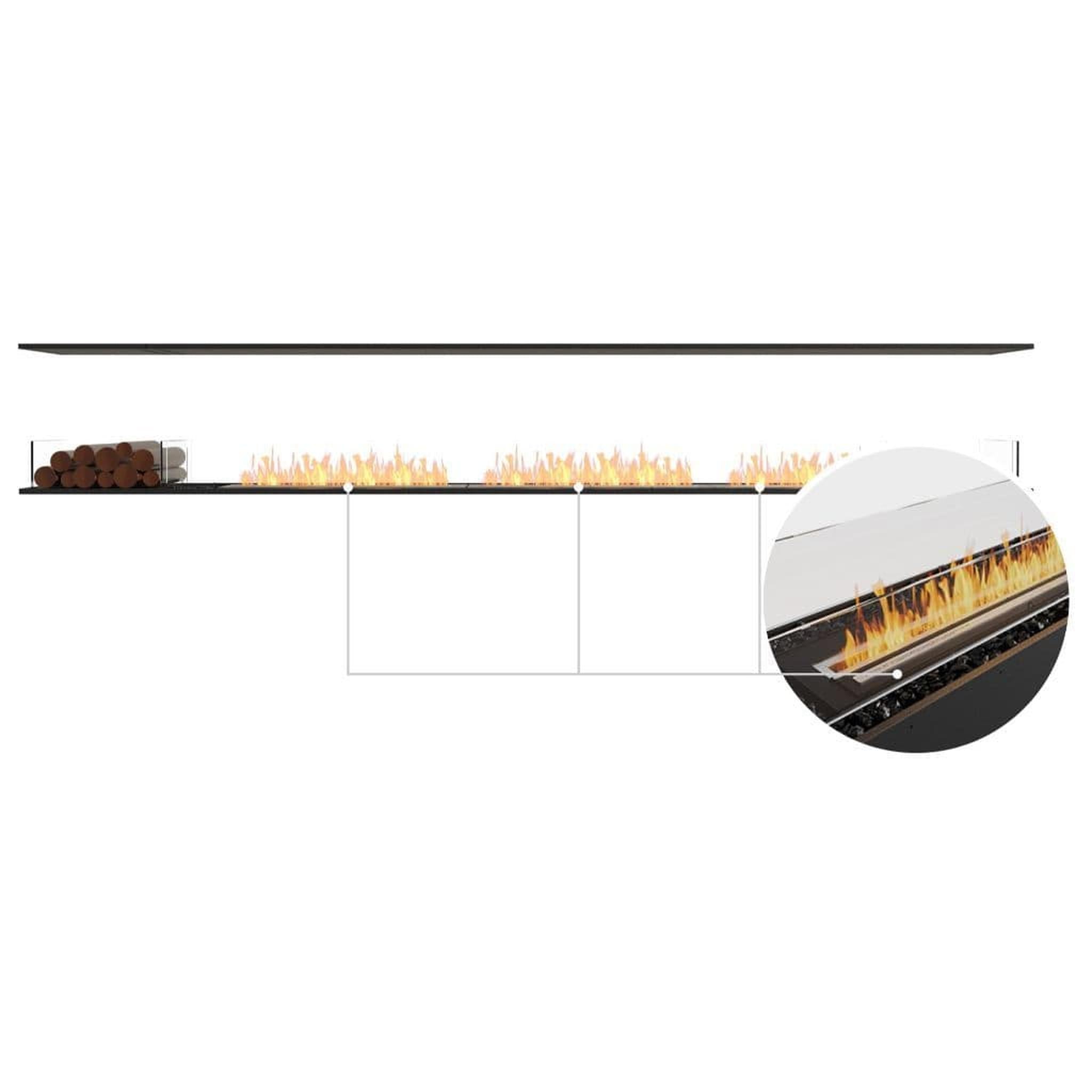 EcoSmart Fire 143" Flex 140IL Island Ethanol Fireplace Insert with Decorative Box and Multi-Sided View by Mad Design Group