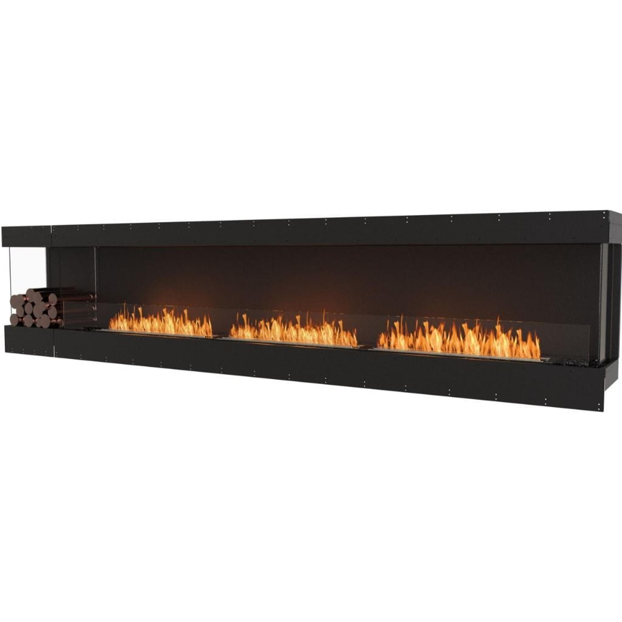 EcoSmart Fire 144" Flex 140BY Bay Ethanol Fireplace Insert with Decorative Box and Adjustable Flame by Mad Design Group
