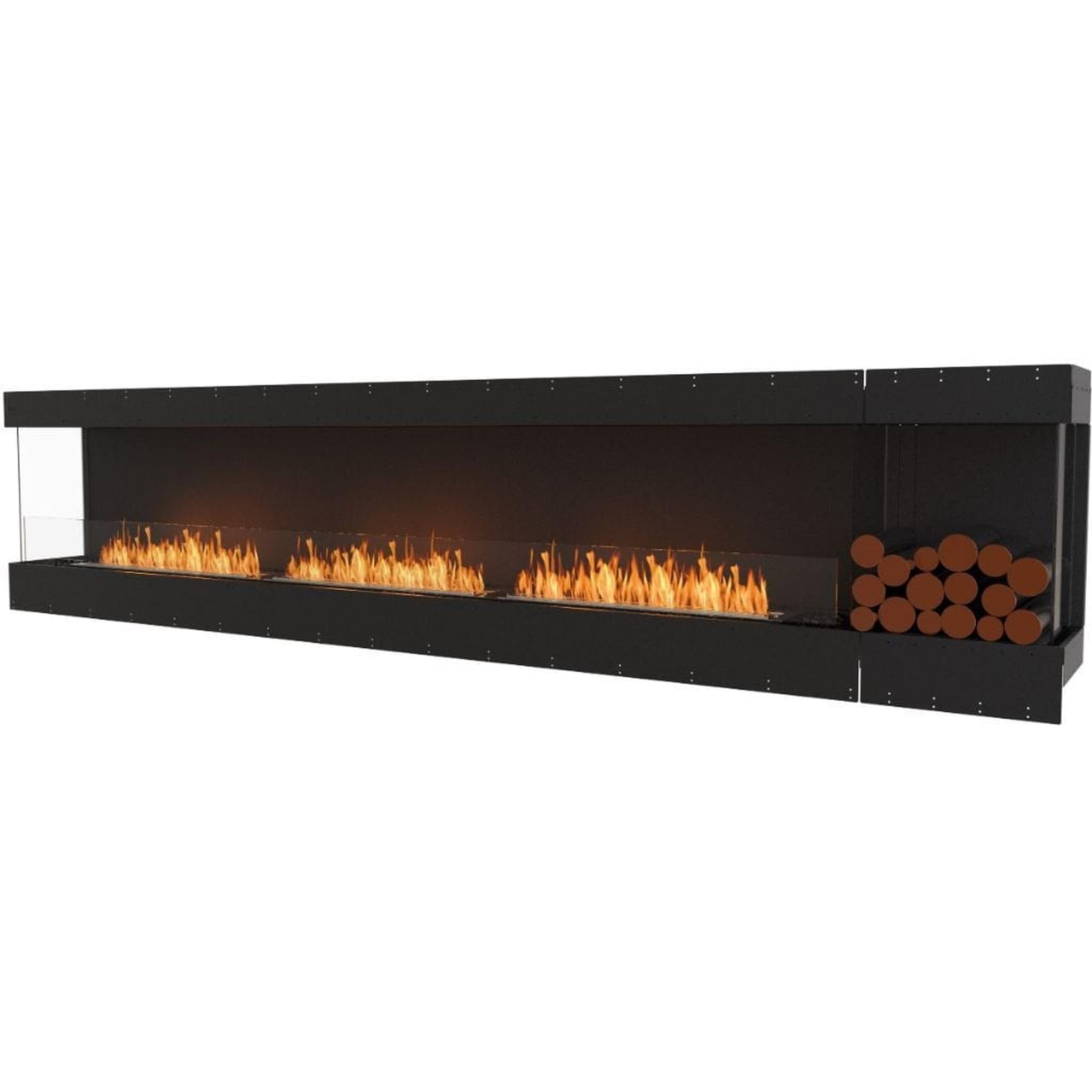 EcoSmart Fire 144" Flex 140BY Bay Ethanol Fireplace Insert with Decorative Box and Adjustable Flame by Mad Design Group