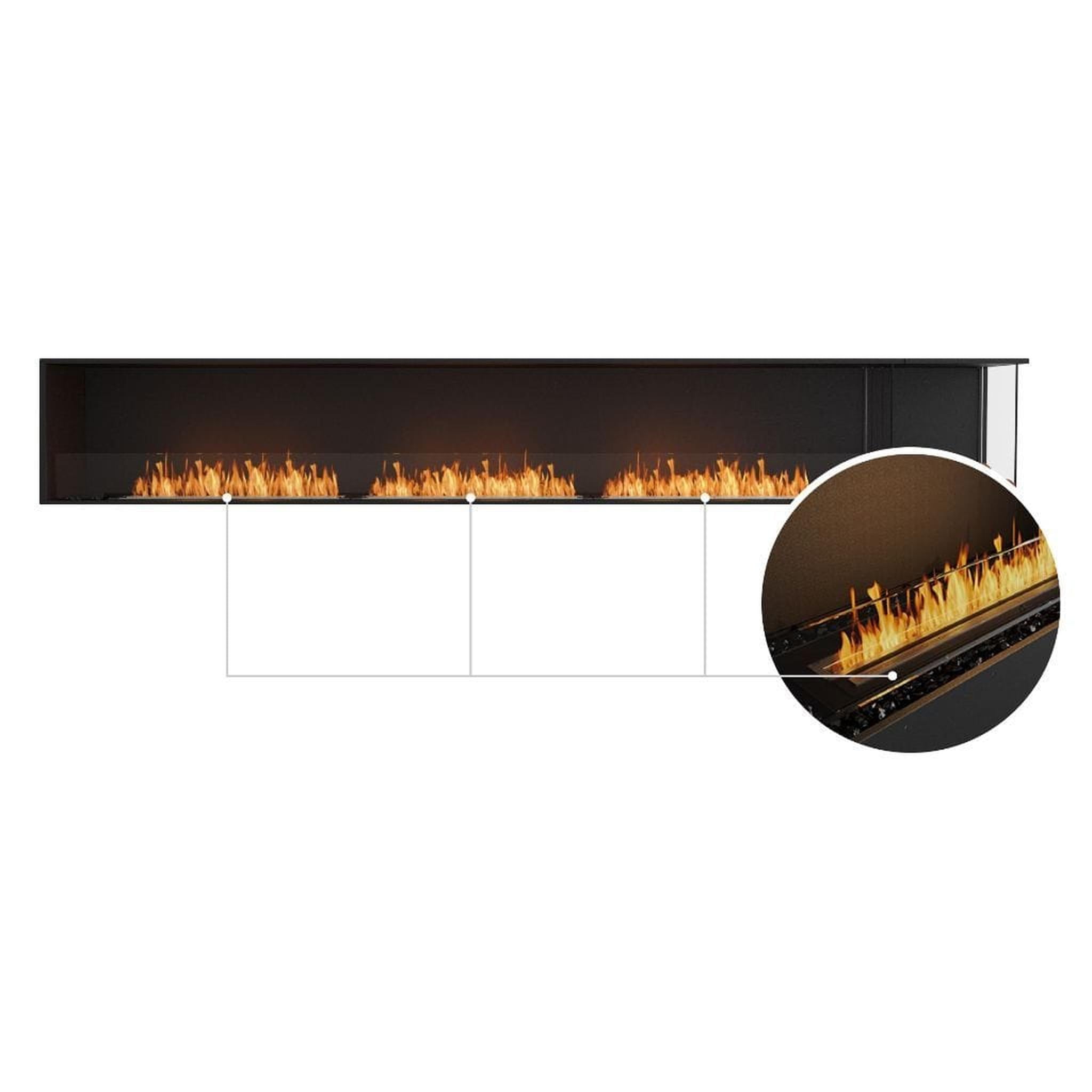 EcoSmart Fire Flex 140LC/140RC 146" Ethanol Fireplace Insert with Decorative Box and Adjustable Flame by Mad Design Group