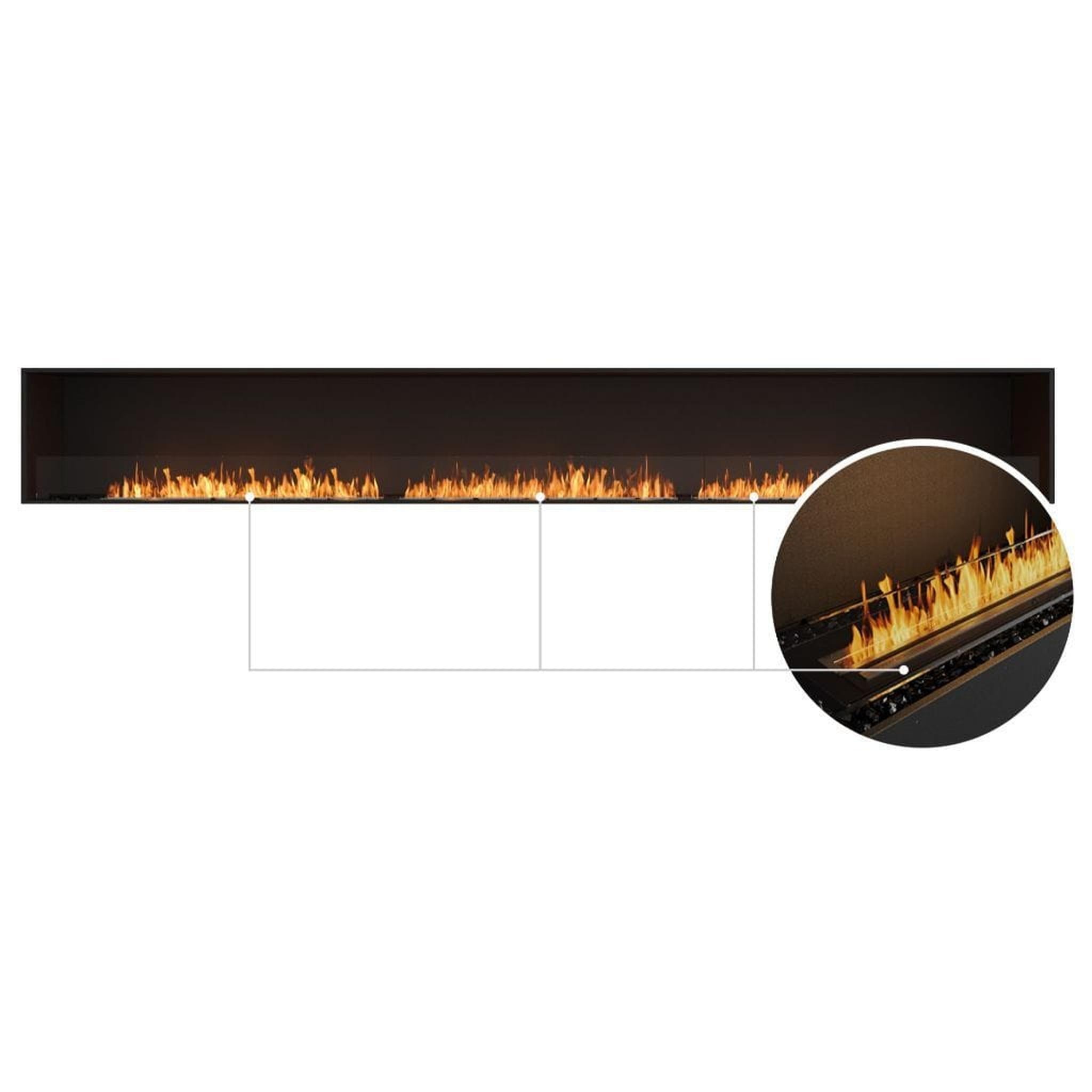 EcoSmart Fire Flex 158SS 167" Single Sided Ethanol Fireplace Insert with Adjustable Flame and Zero Clearance Design by Mad Design Group